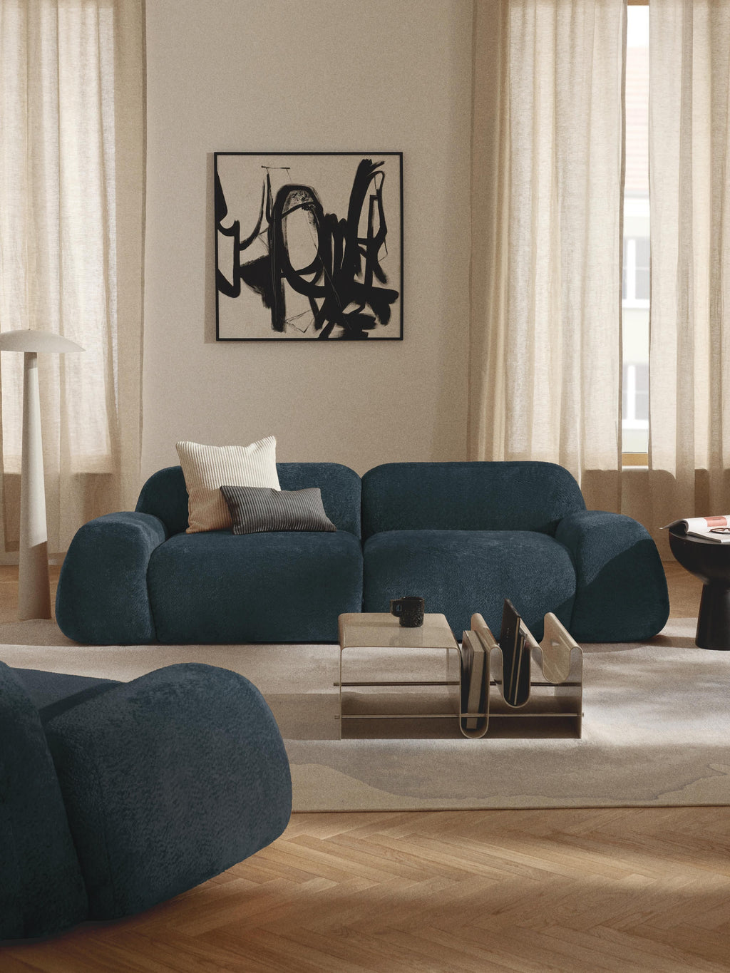Modulares Teddy-Bouclé-Sofa Wolke (3-Sitzer)