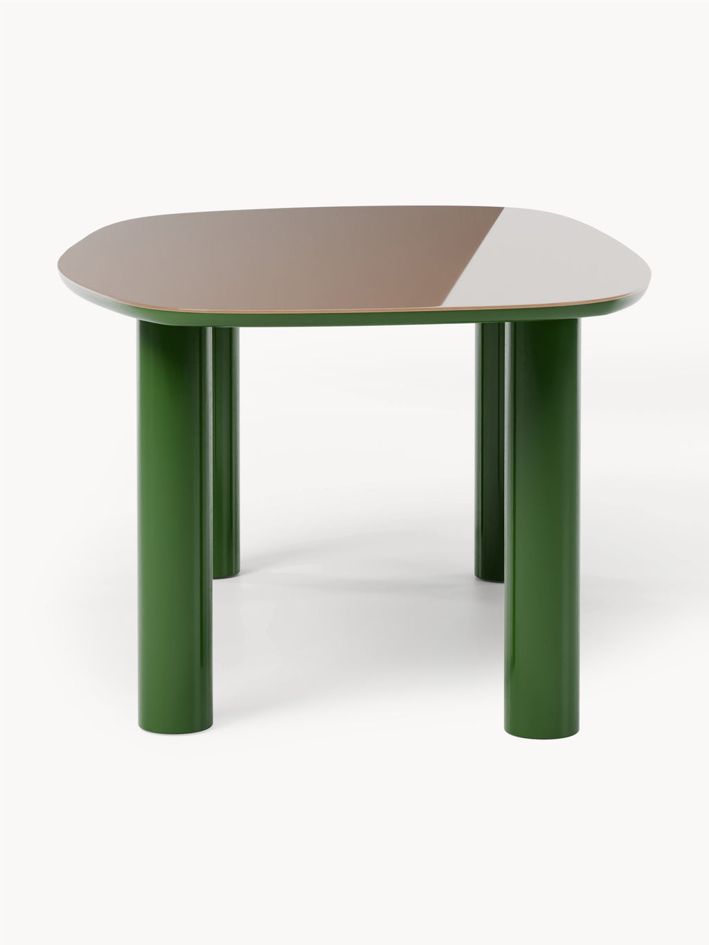 Organischer Esstisch Beni mit Glasplatte, 200 x 110 cm