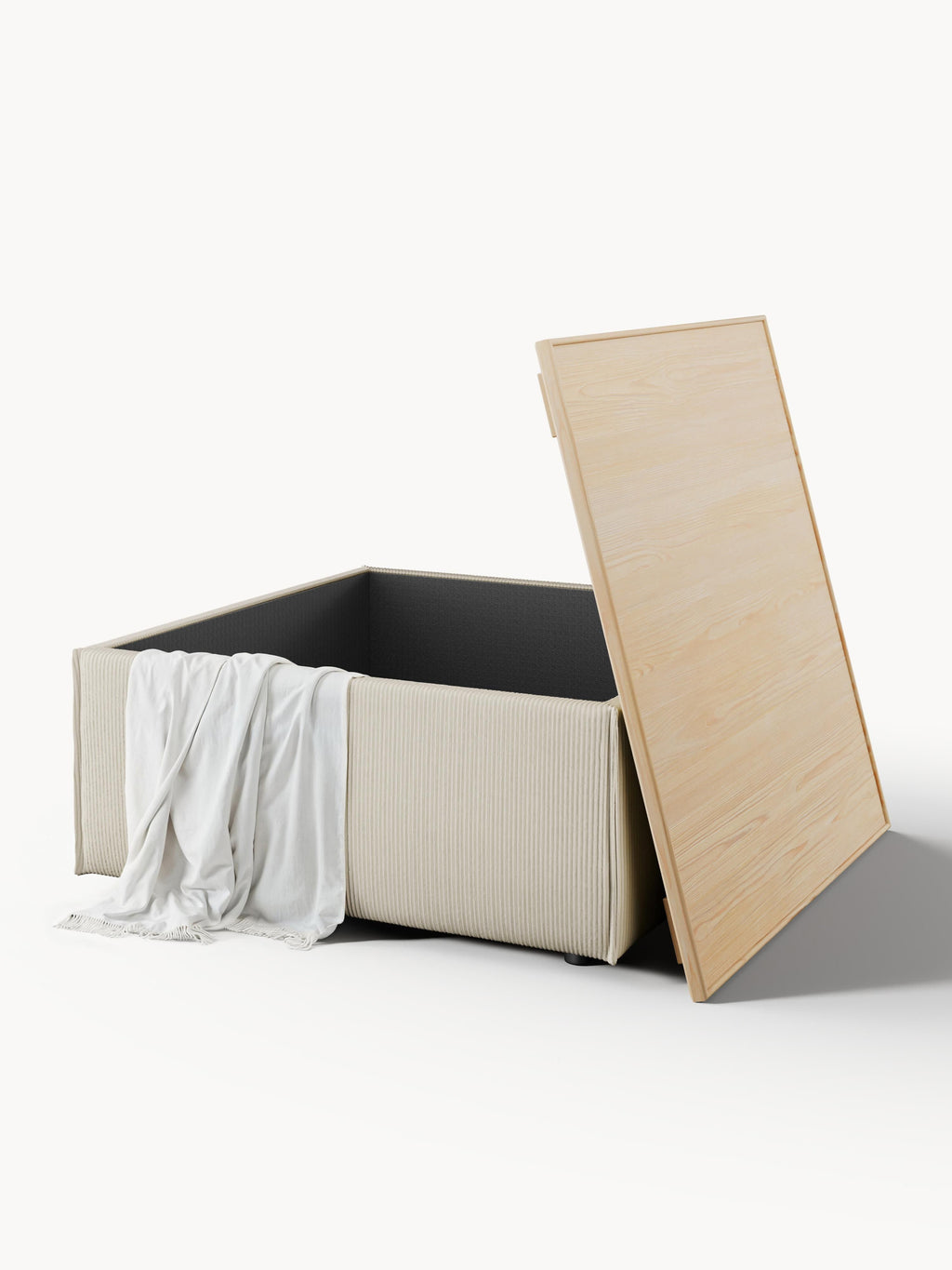 Sofa-Hocker Lennon aus Cord mit Stauraum