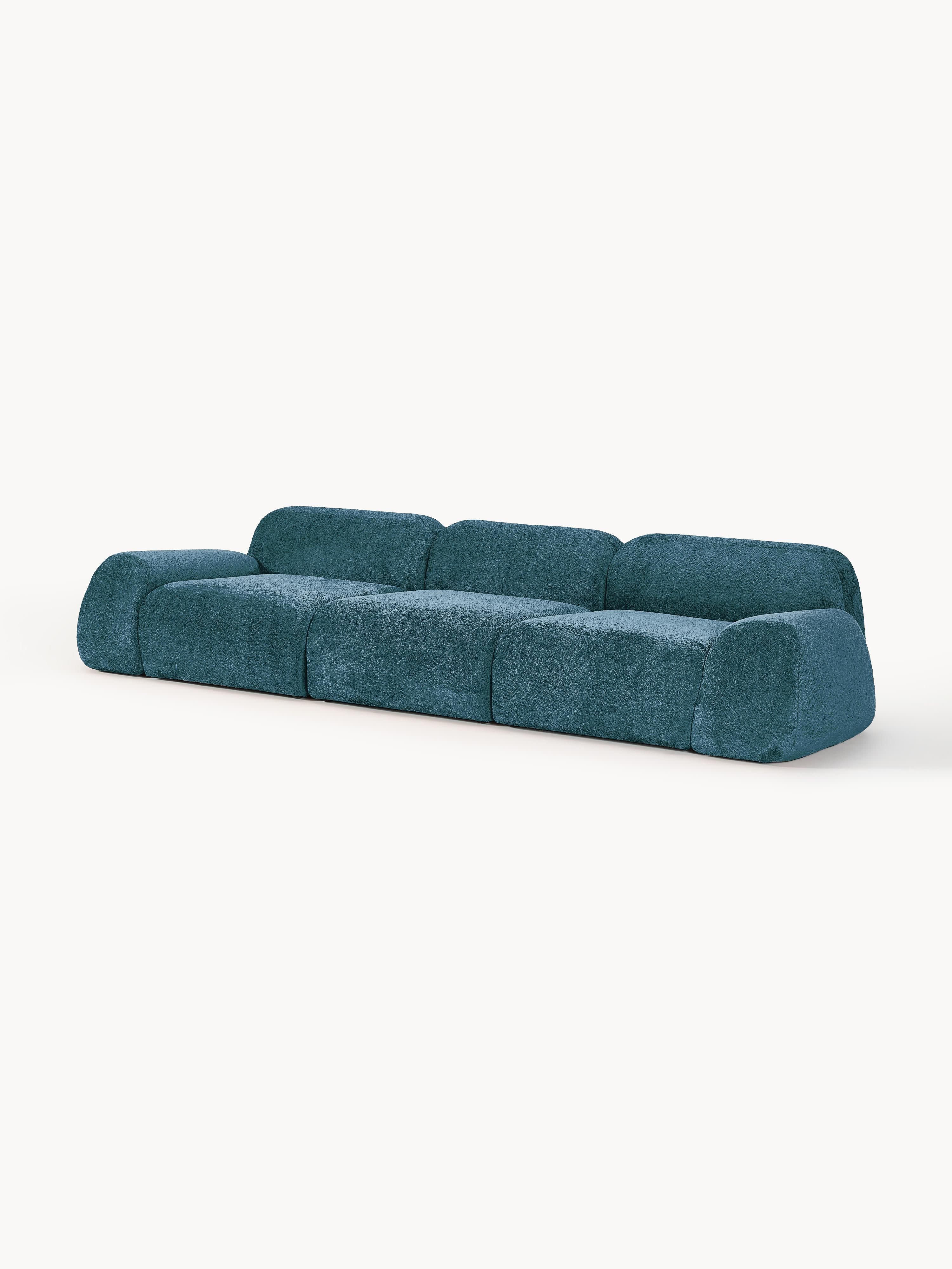 Modulares Teddy-Bouclé-Sofa Wolke (4-Sitzer)