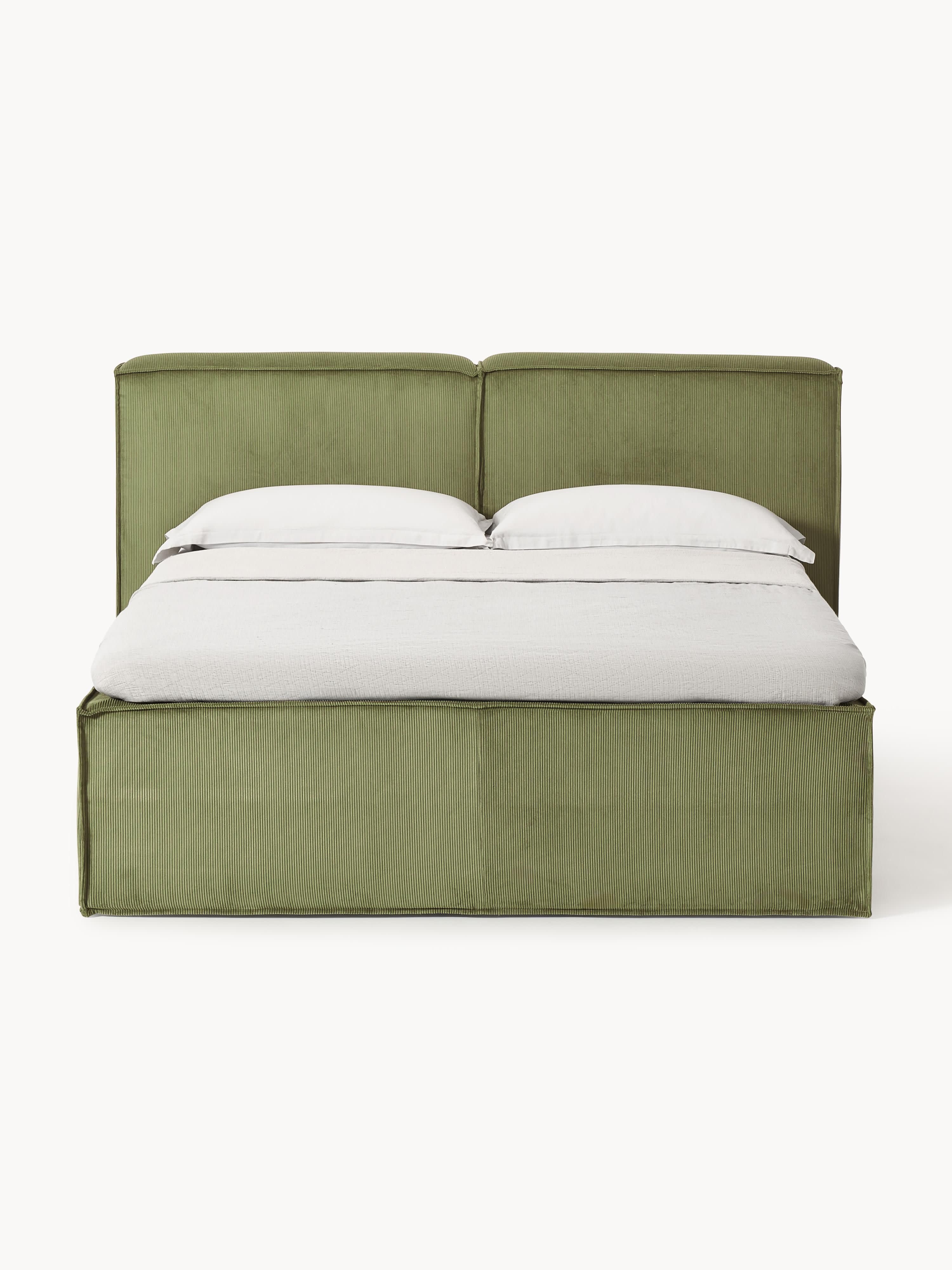 Cord-Boxspringbett Lennon
