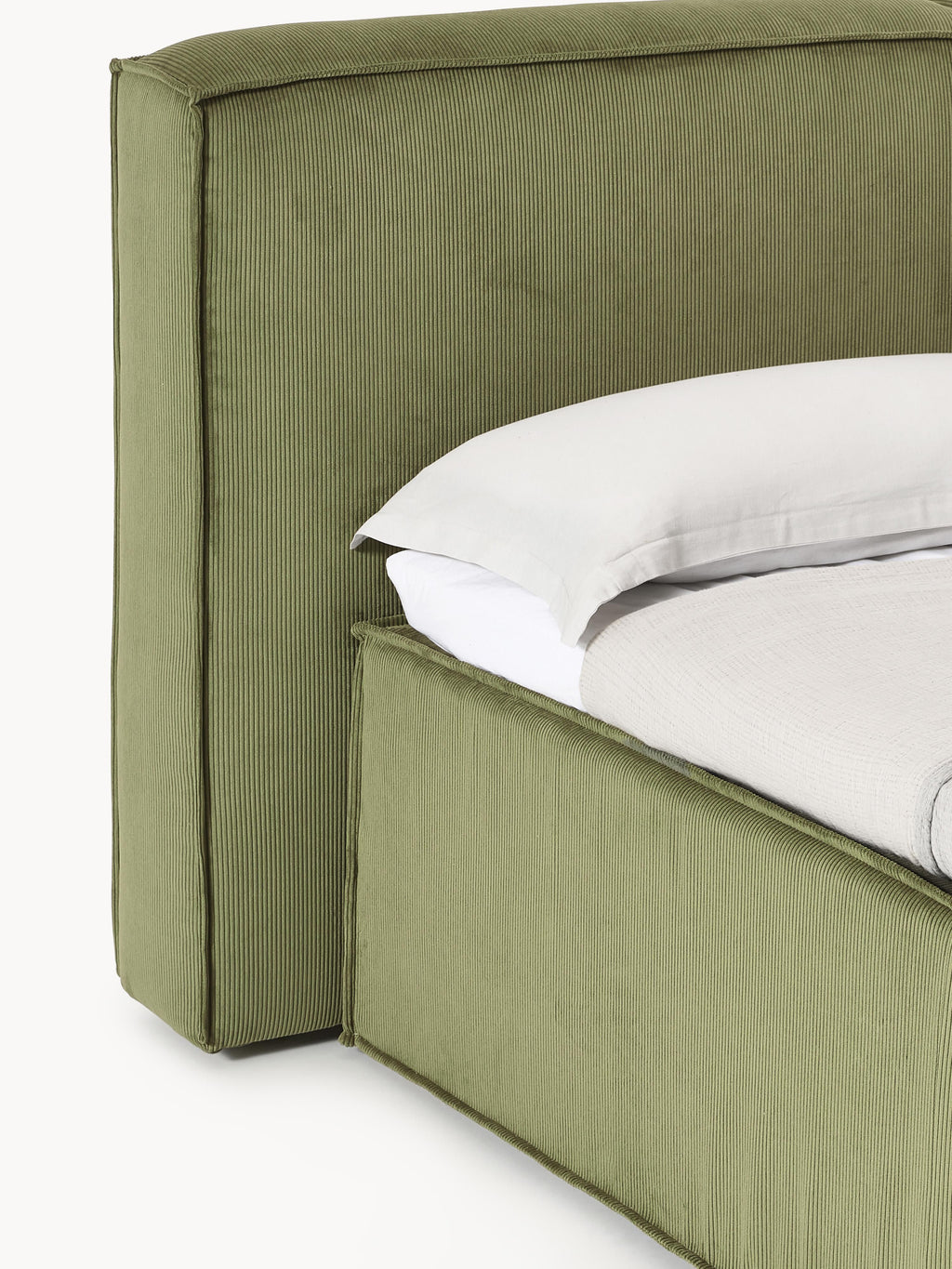 Cord-Boxspringbett Lennon