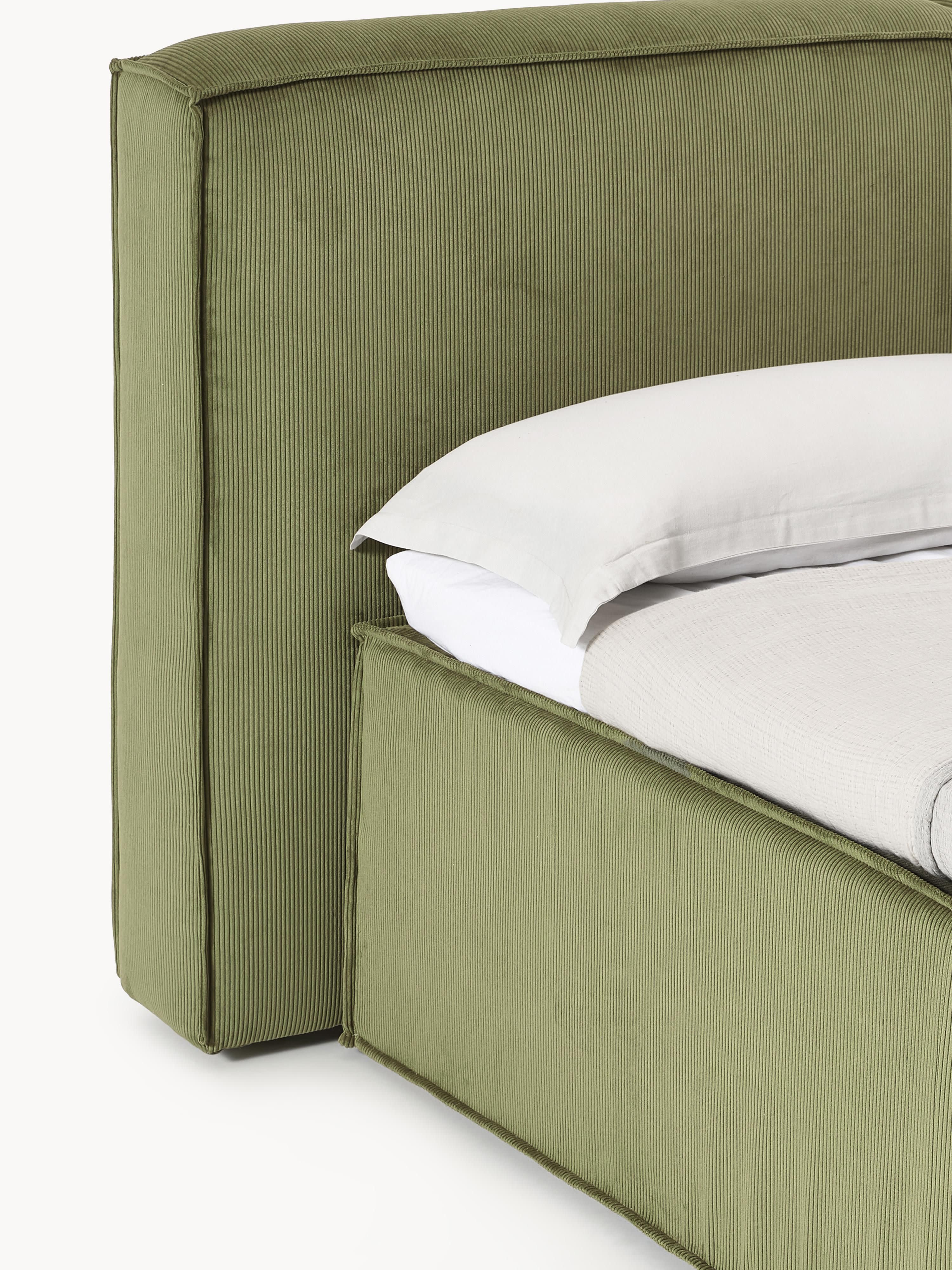 Cord-Boxspringbett Lennon