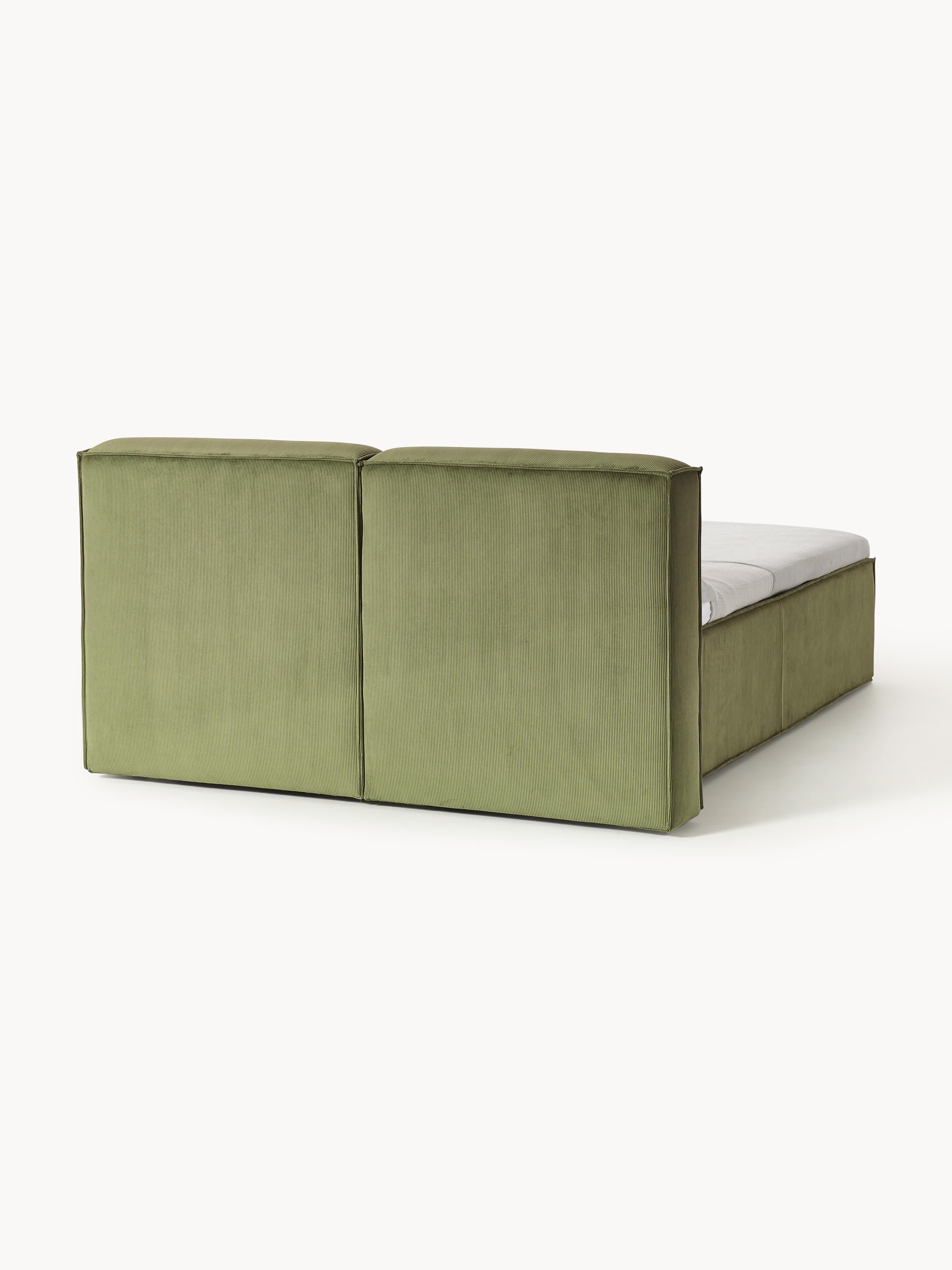 Cord-Boxspringbett Lennon
