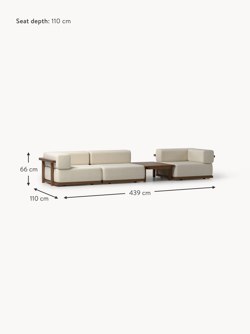 Garten-Lounge-Set Matheus aus Akazienholz, 3er-Set