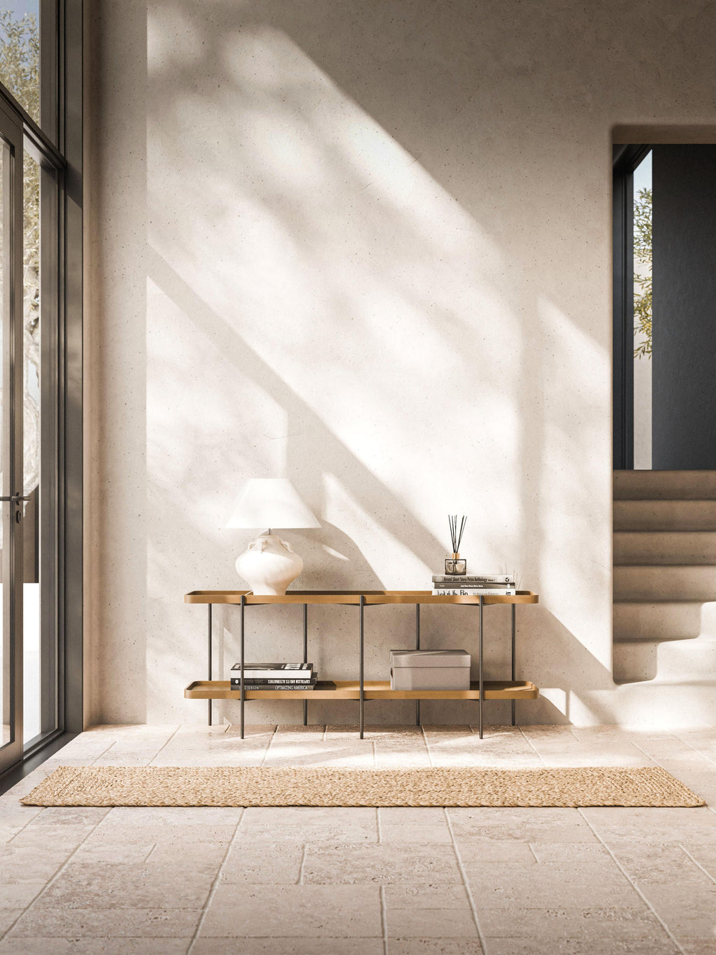 Niedriges Holz-Regal Renee