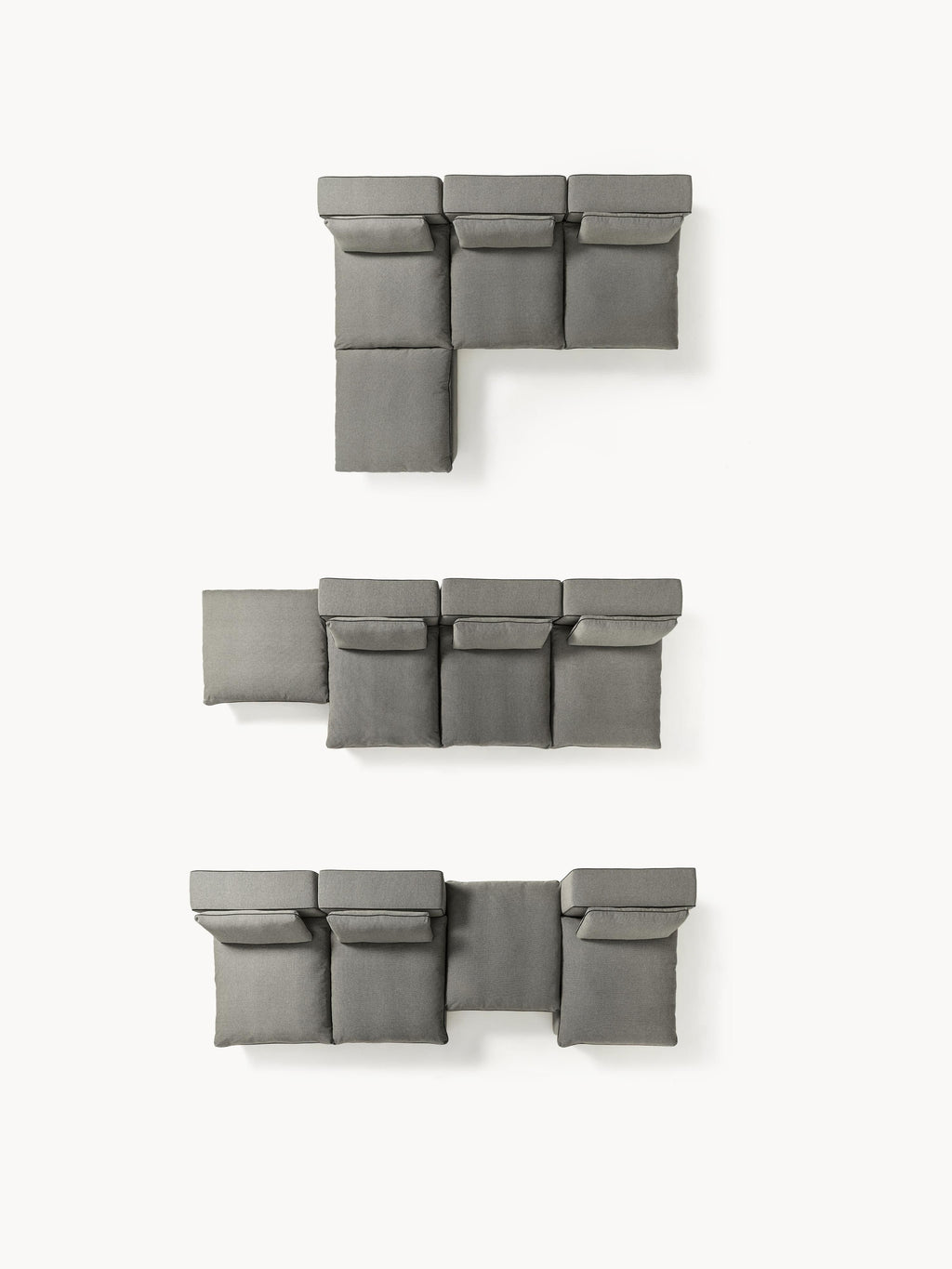 Modulares XL-Sofa Felix mit Hocker (links/rechts)