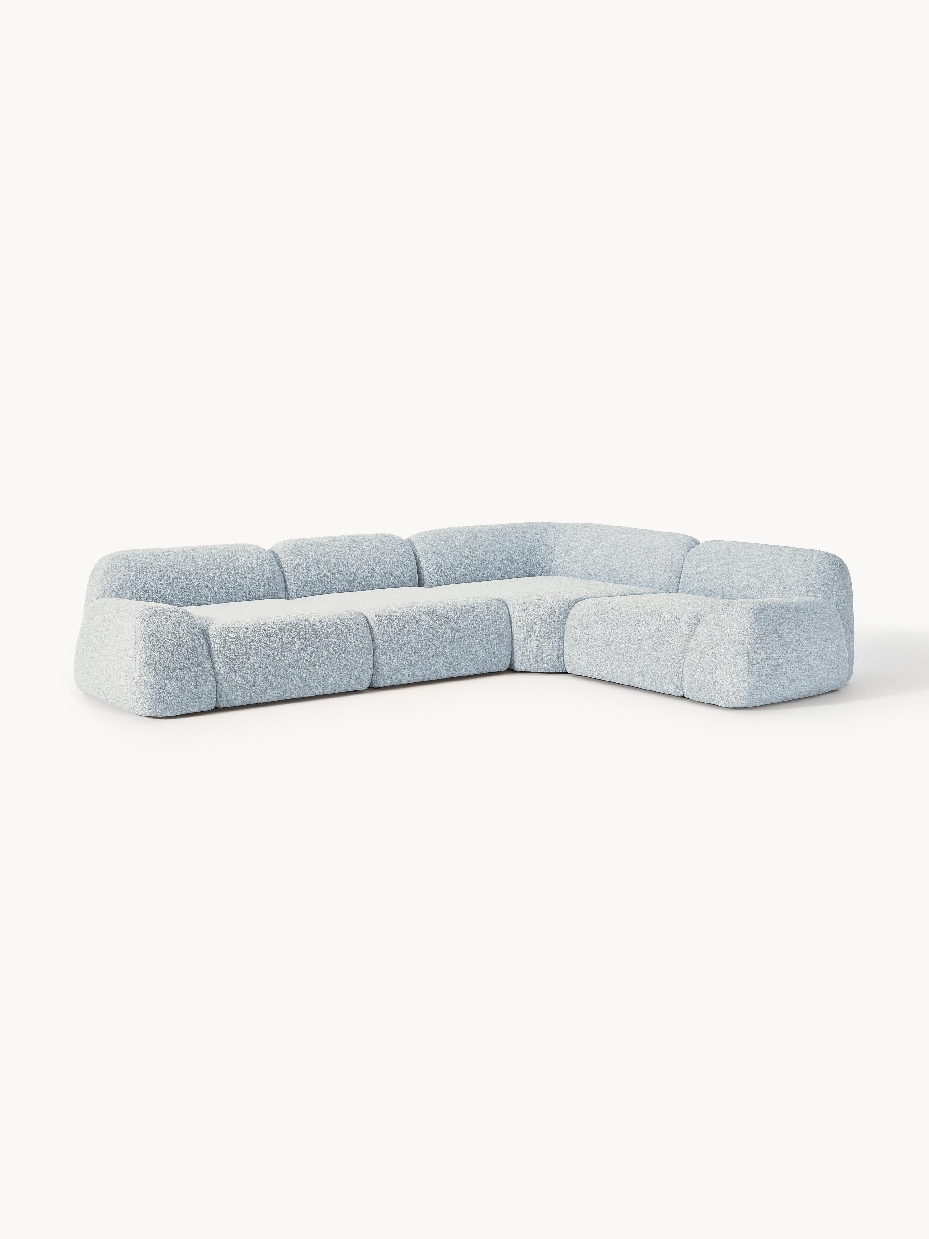 Modulares Bouclé-Ecksofa Wolke (4-Sitzer)