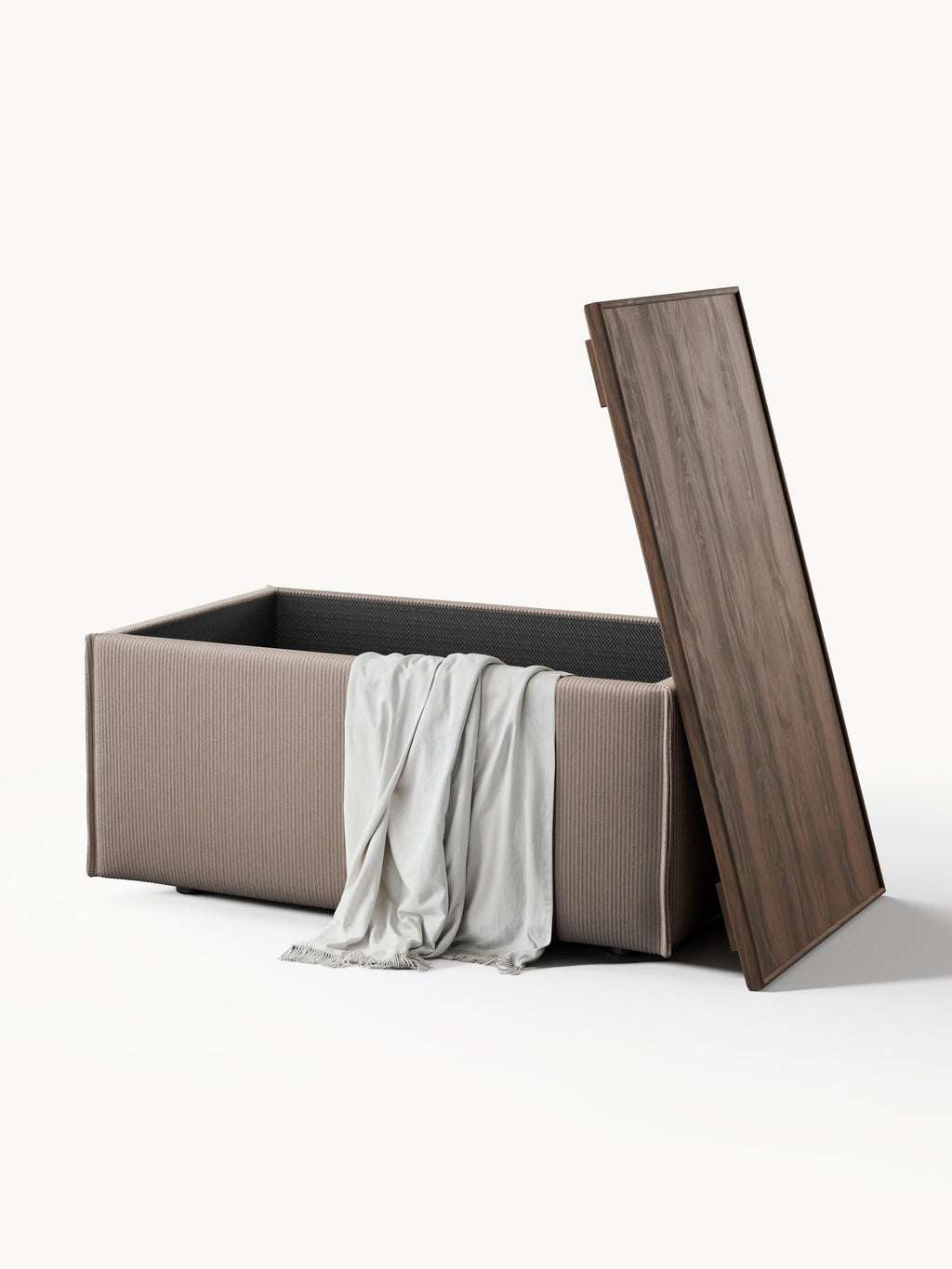 Sofa-Hocker Lennon aus Cord mit Stauraum