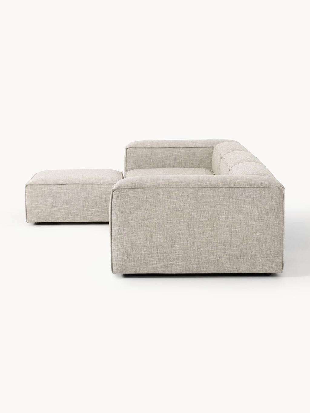 Modulares Sofa Lennon (4-Sitzer) aus Leinen-Mix mit Hocker (links/rechts)