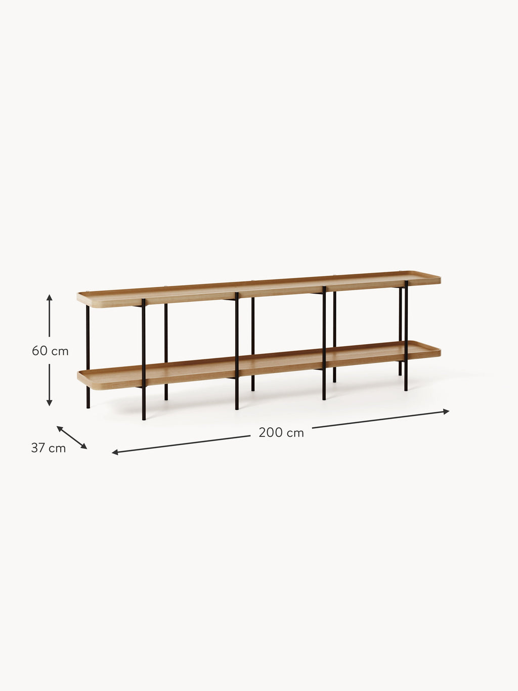 Niedriges Holz-Regal Renee