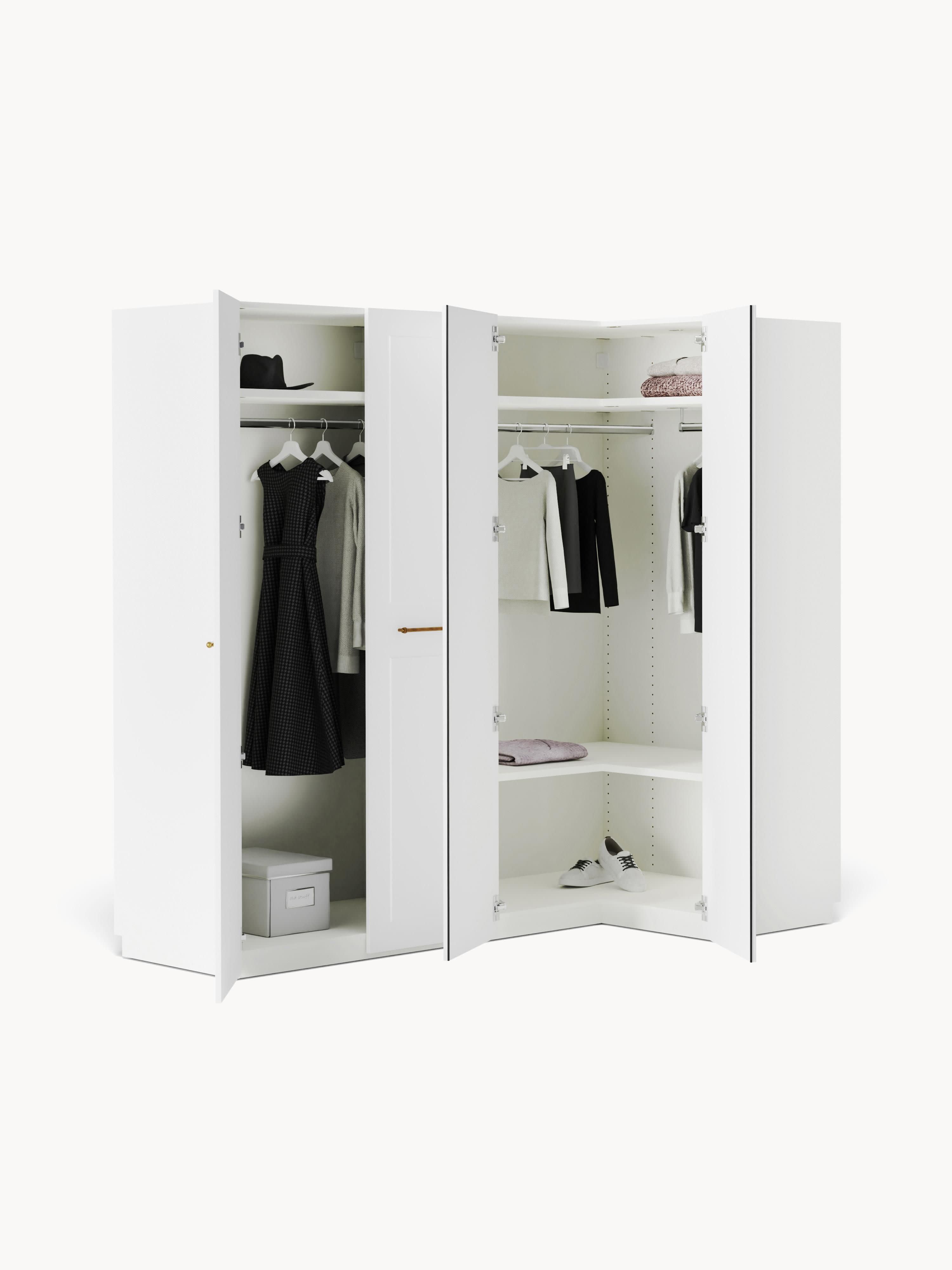 Modularer Eck-Kleiderschrank Charlotte, 215 cm Breite, in verschiedenen Größen