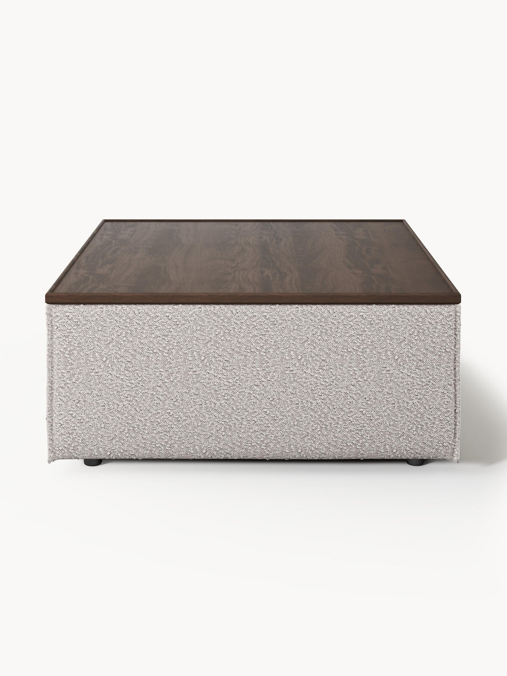 Sofa-Hocker Lennon aus Bouclé mit Stauraum