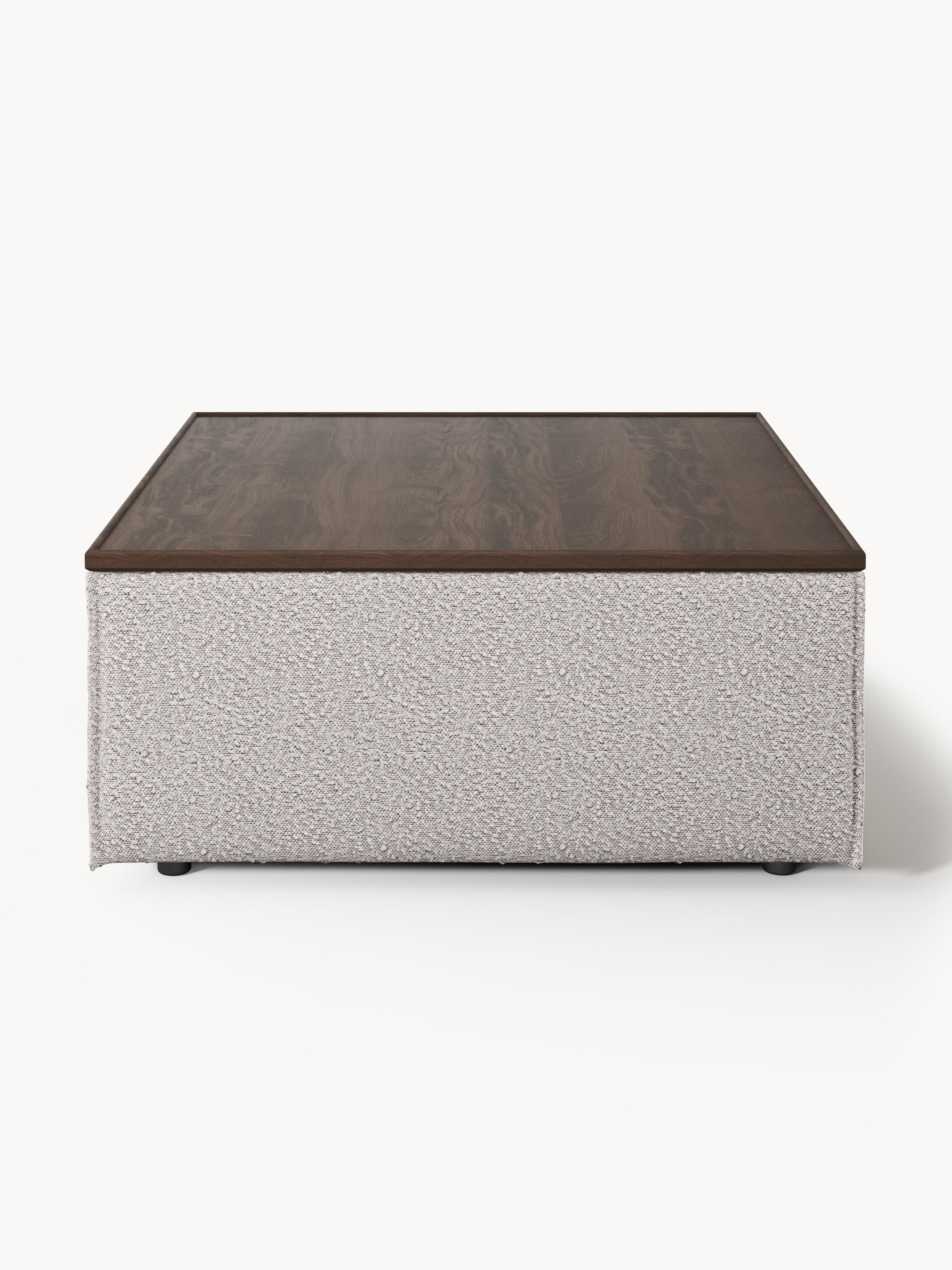 Sofa-Hocker Lennon aus Bouclé mit Stauraum