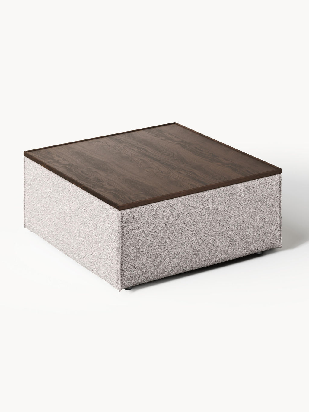 Sofa-Hocker Lennon aus Bouclé mit Stauraum