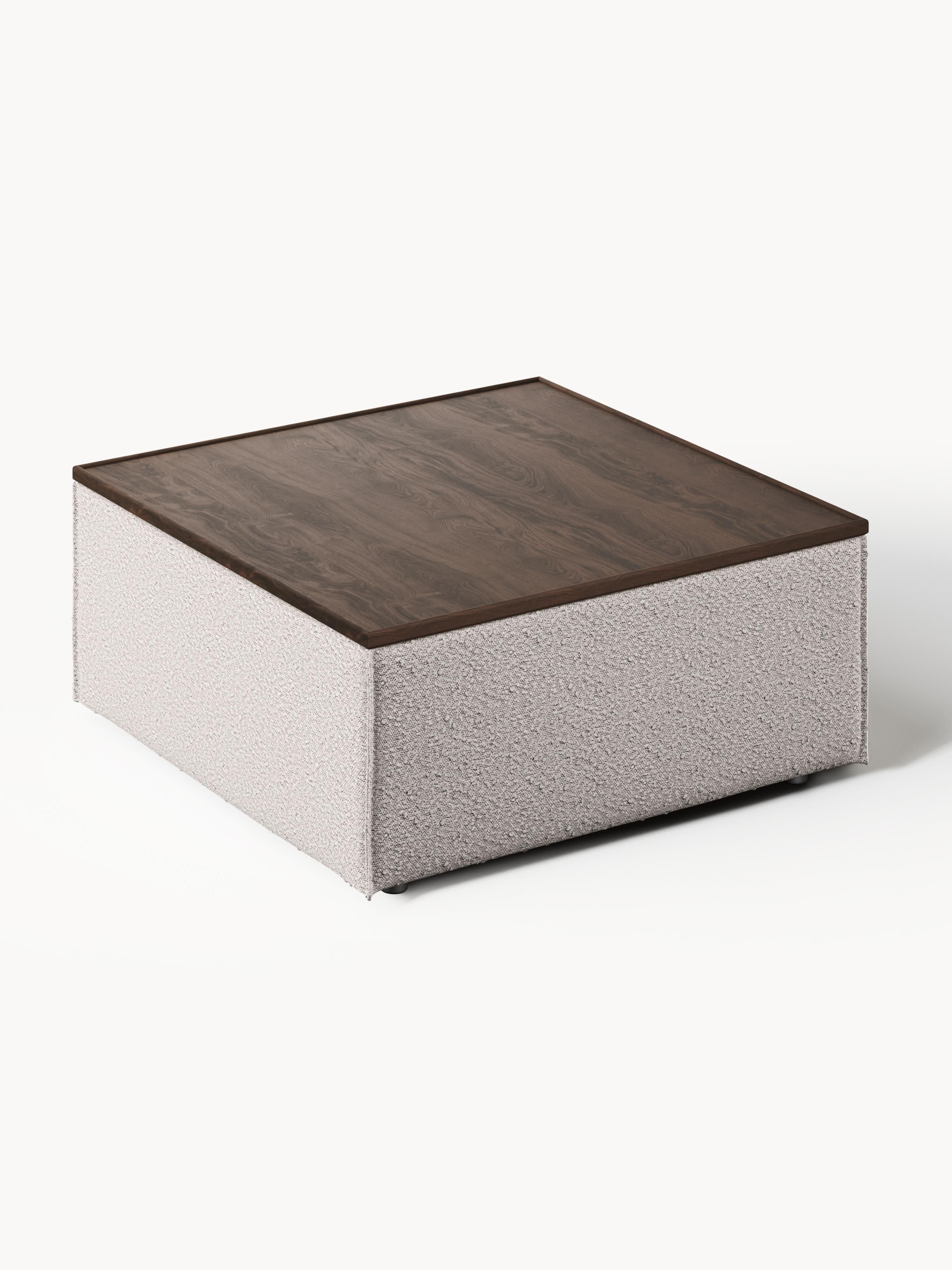 Sofa-Hocker Lennon aus Bouclé mit Stauraum