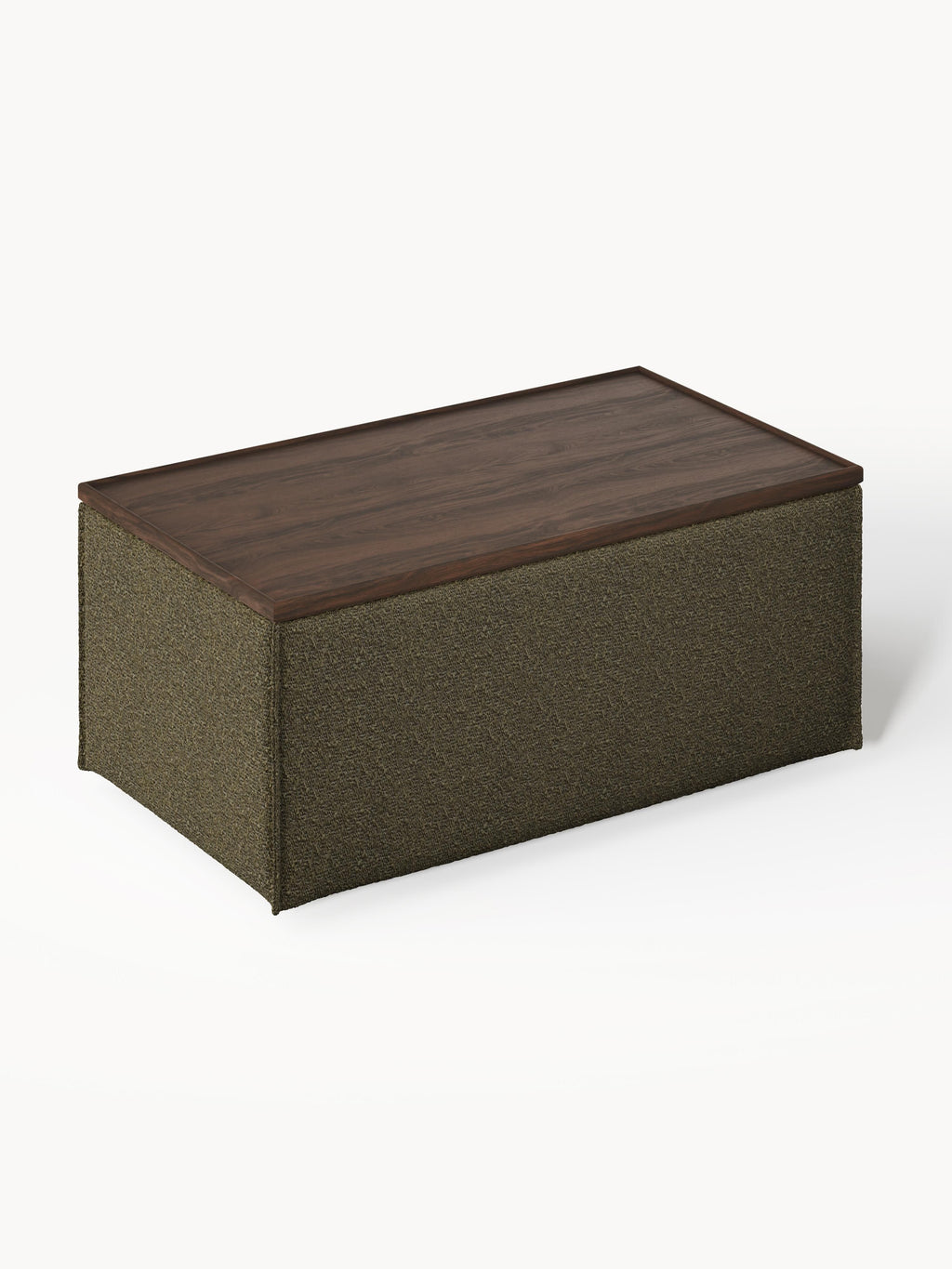 Sofa-Hocker Lennon aus Bouclé mit Stauraum