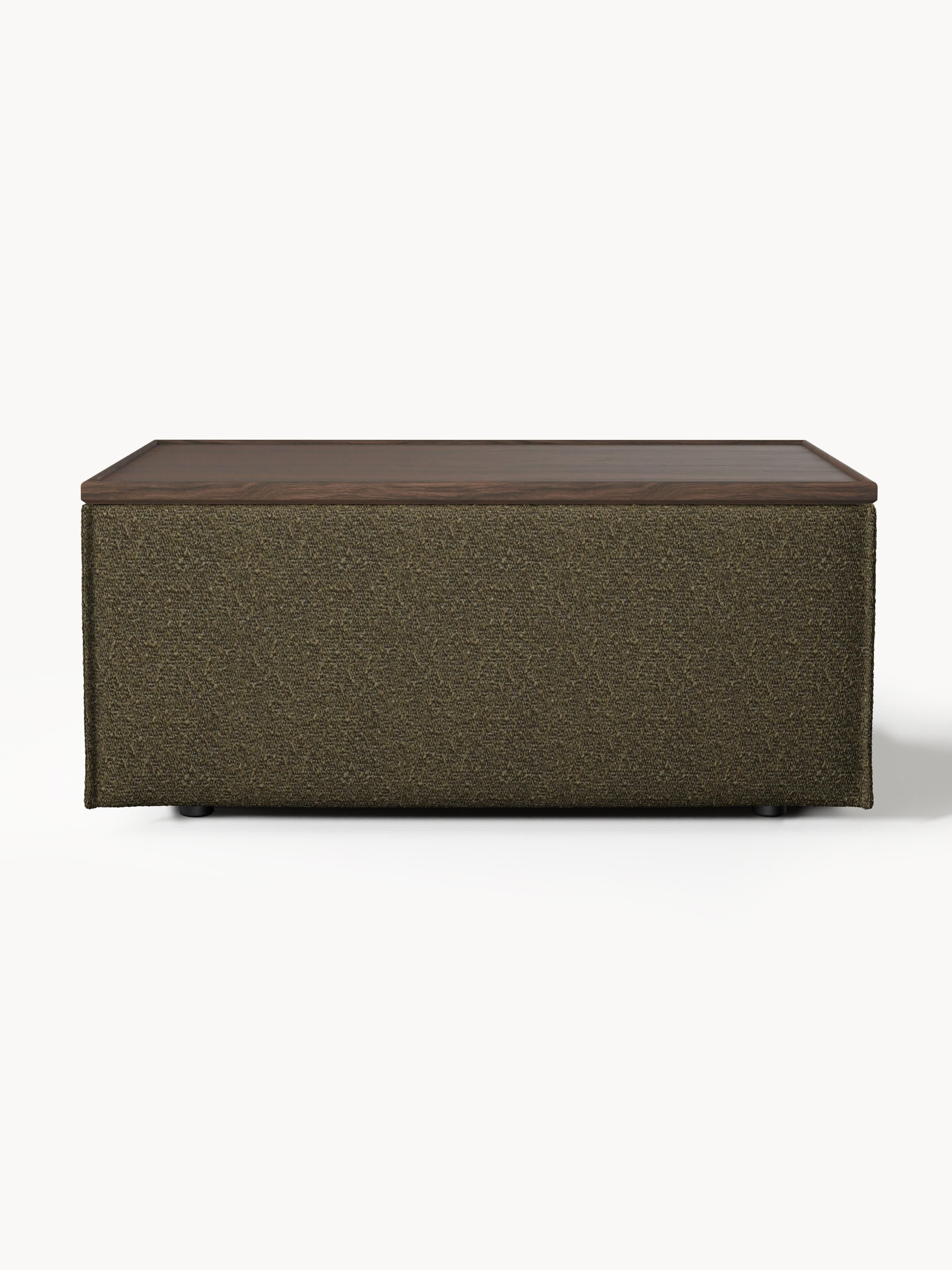 Sofa-Hocker Lennon aus Bouclé mit Stauraum
