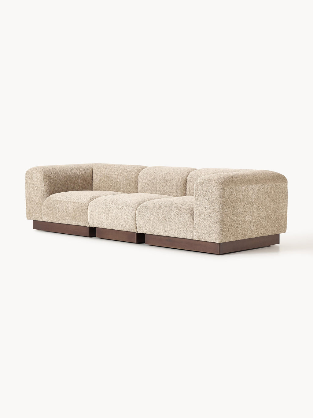 Modulares Sofa Natalie (3-Sitzer) aus Teddy-Bouclé