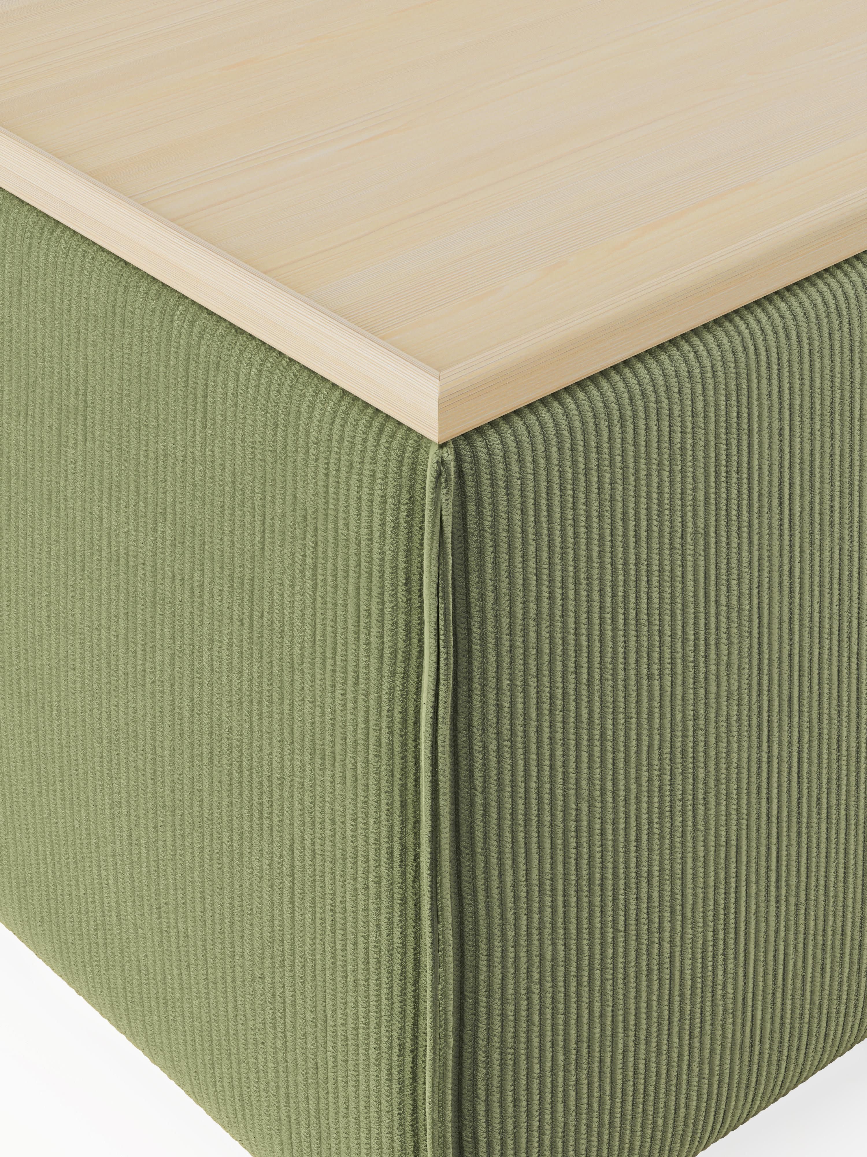 Sofa-Hocker Lennon aus Cord mit Stauraum