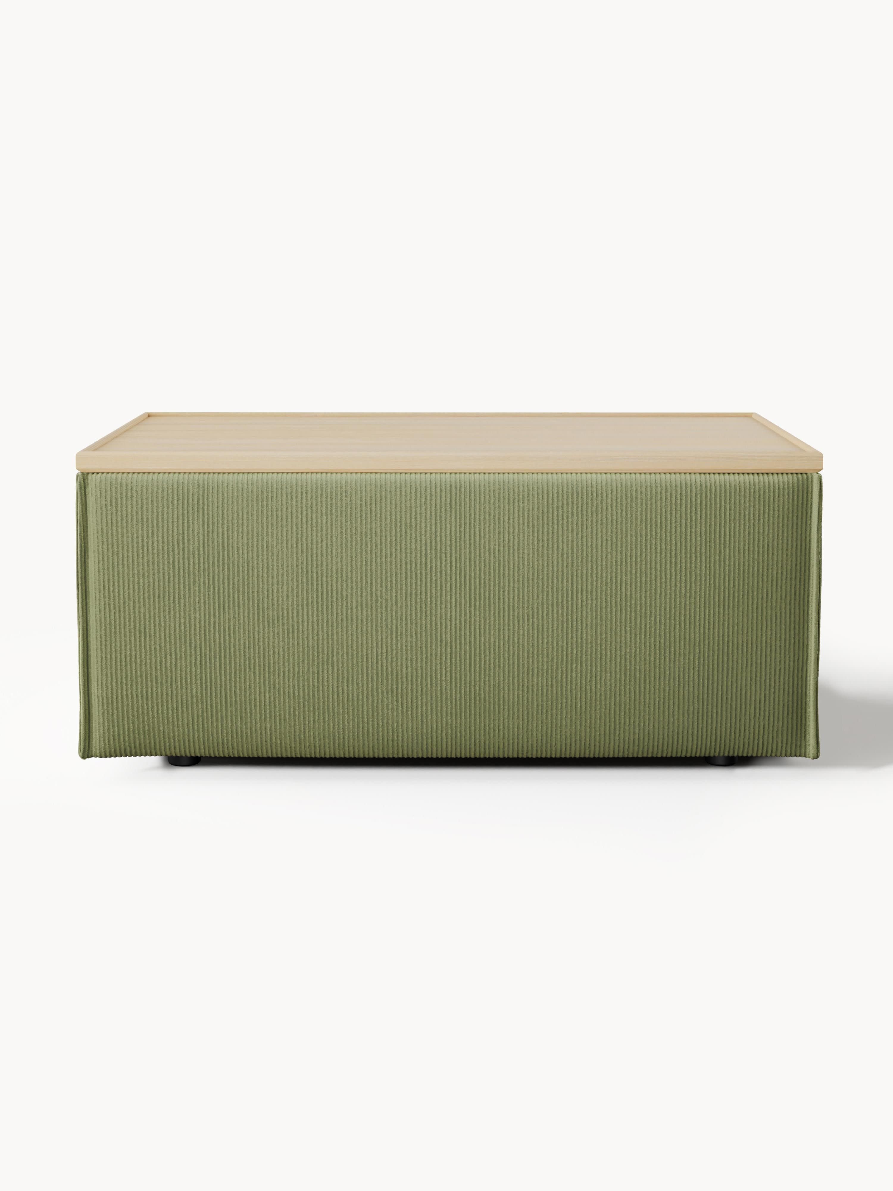 Sofa-Hocker Lennon aus Cord mit Stauraum
