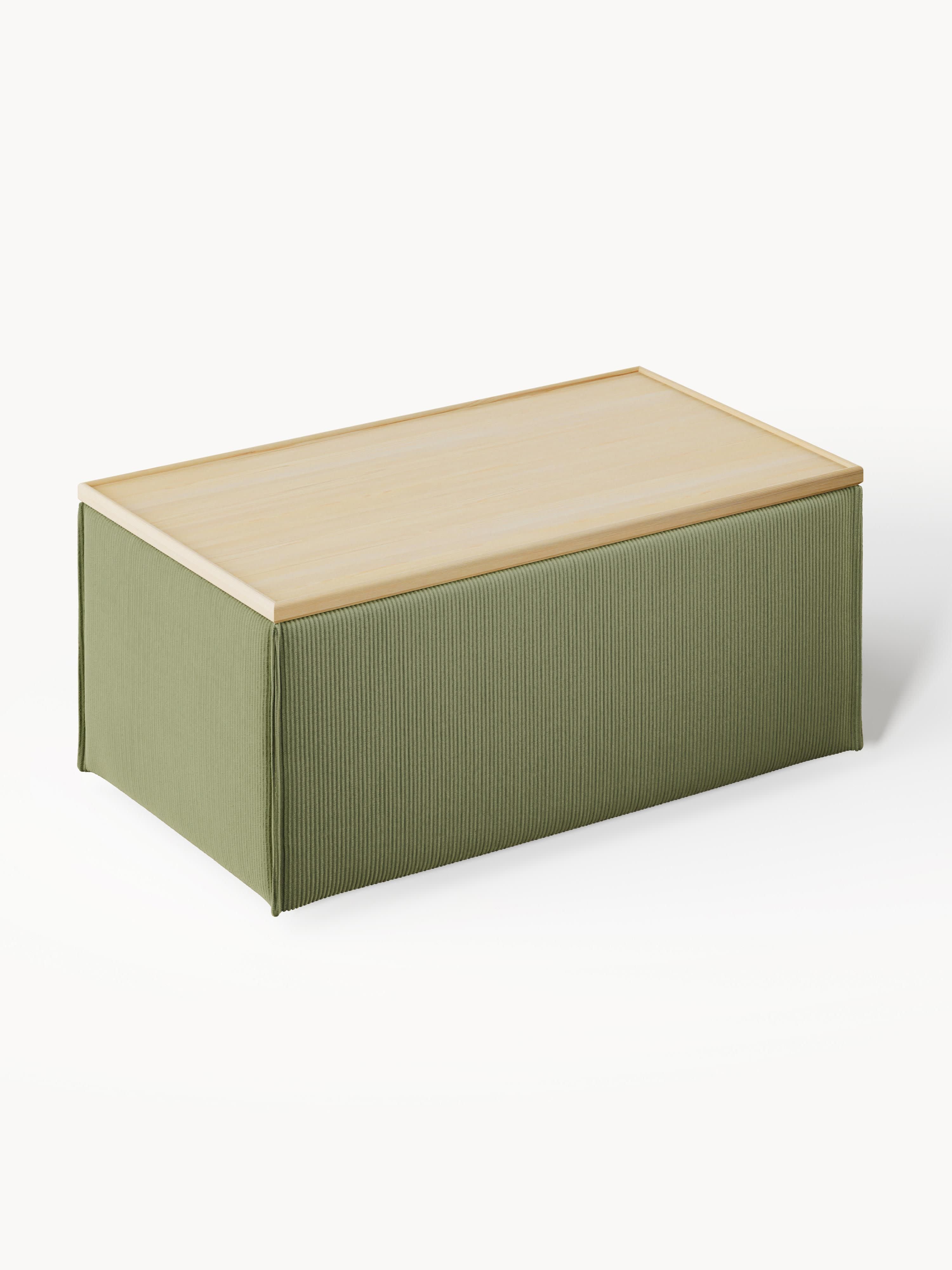 Sofa-Hocker Lennon aus Cord mit Stauraum