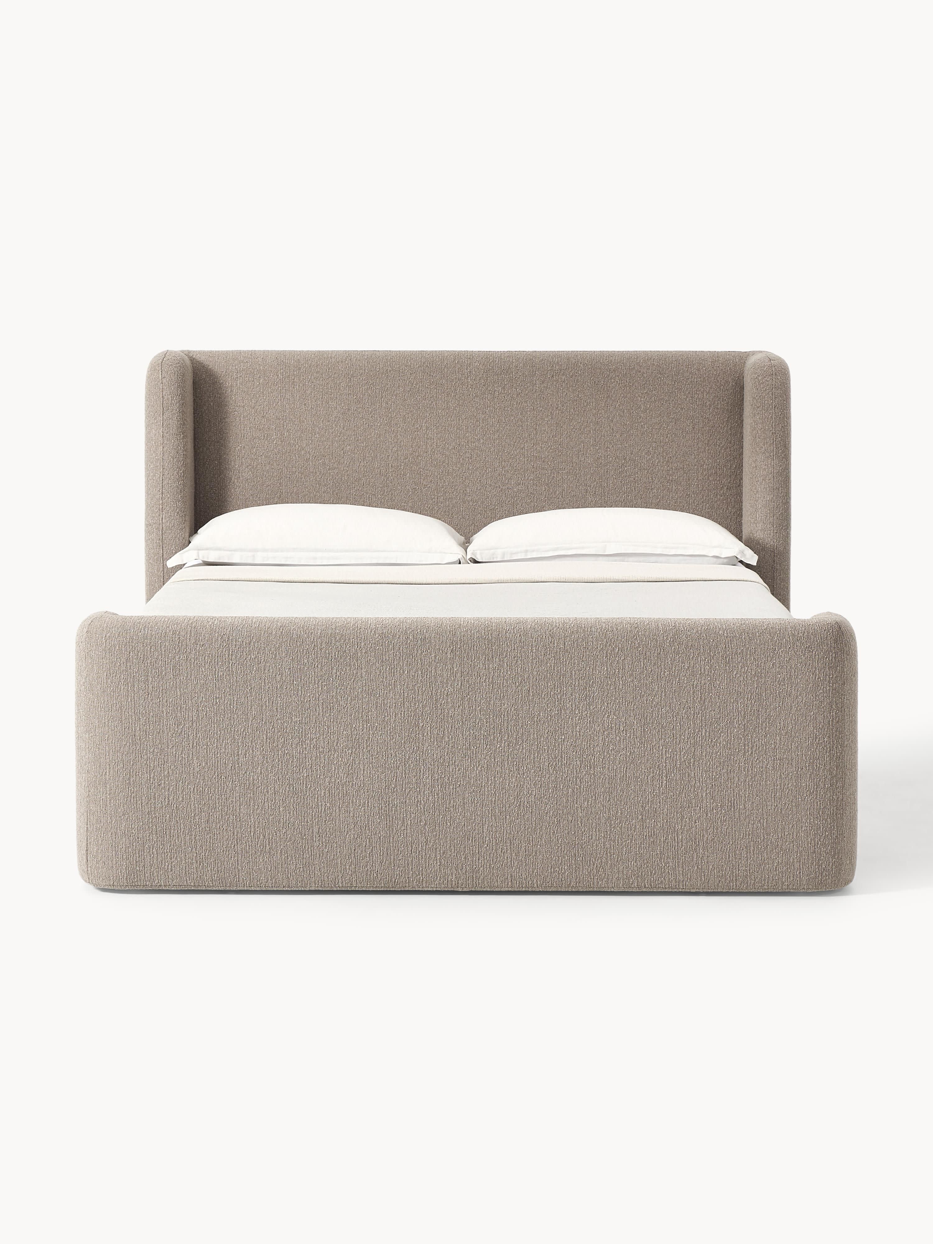 Bouclé-Boxspringbett Perla