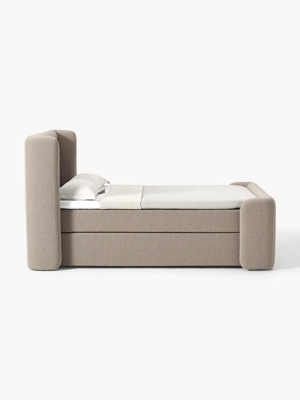 Bouclé-Boxspringbett Perla