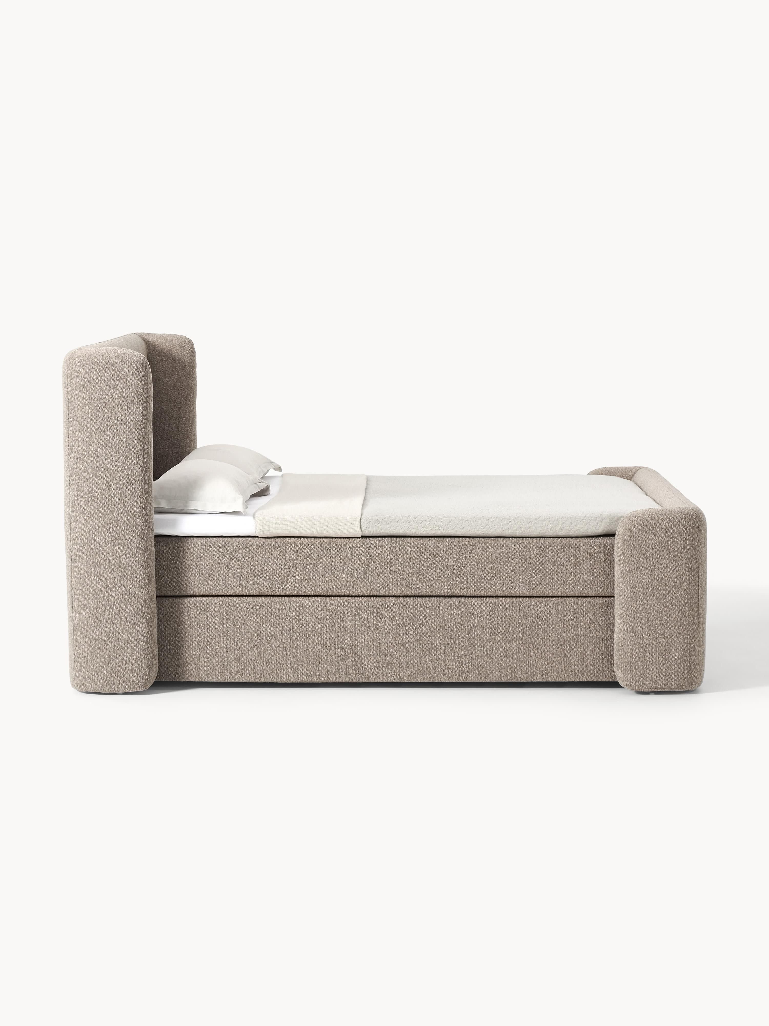 Bouclé-Boxspringbett Perla