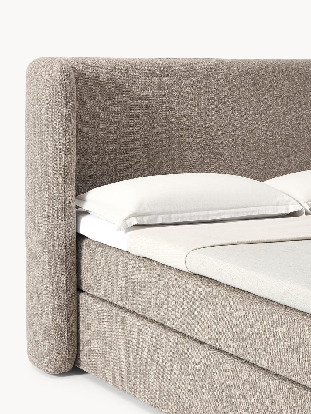 Bouclé-Boxspringbett Perla