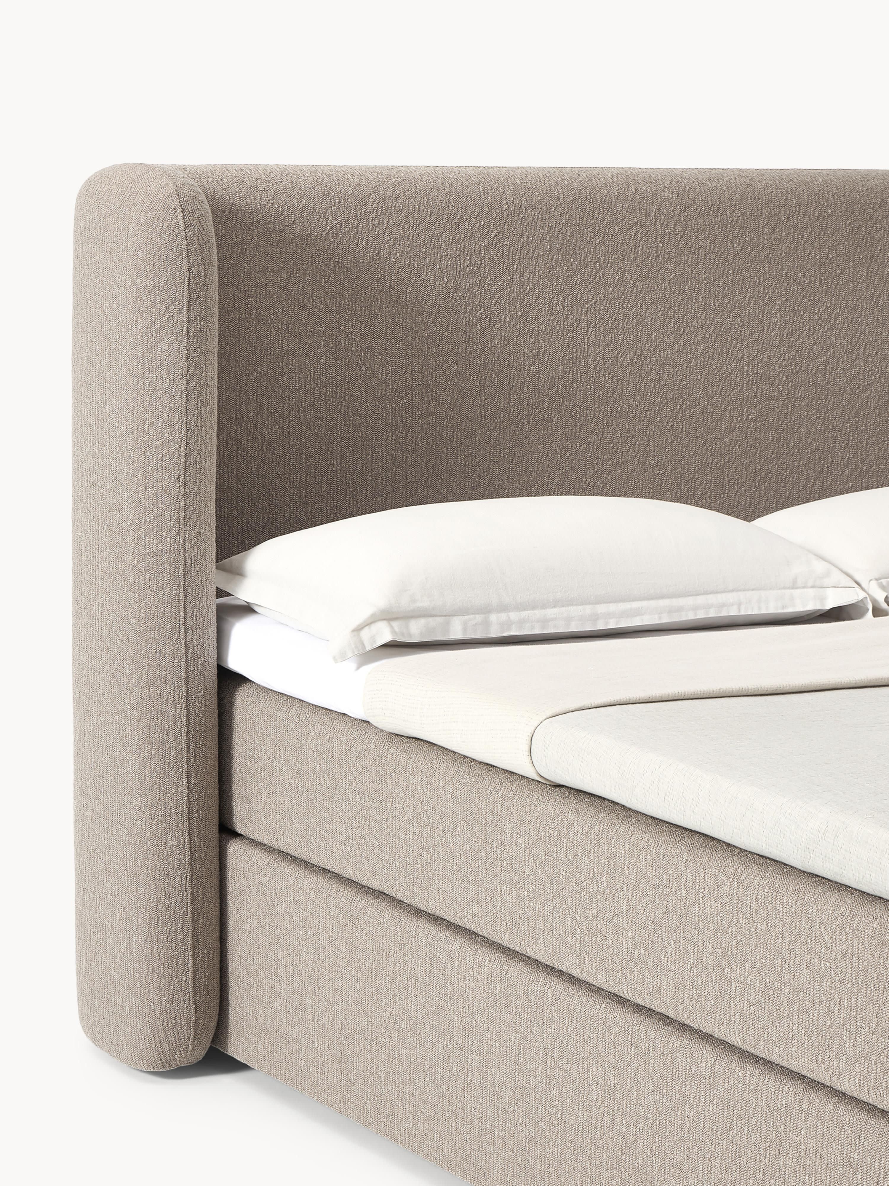 Bouclé-Boxspringbett Perla