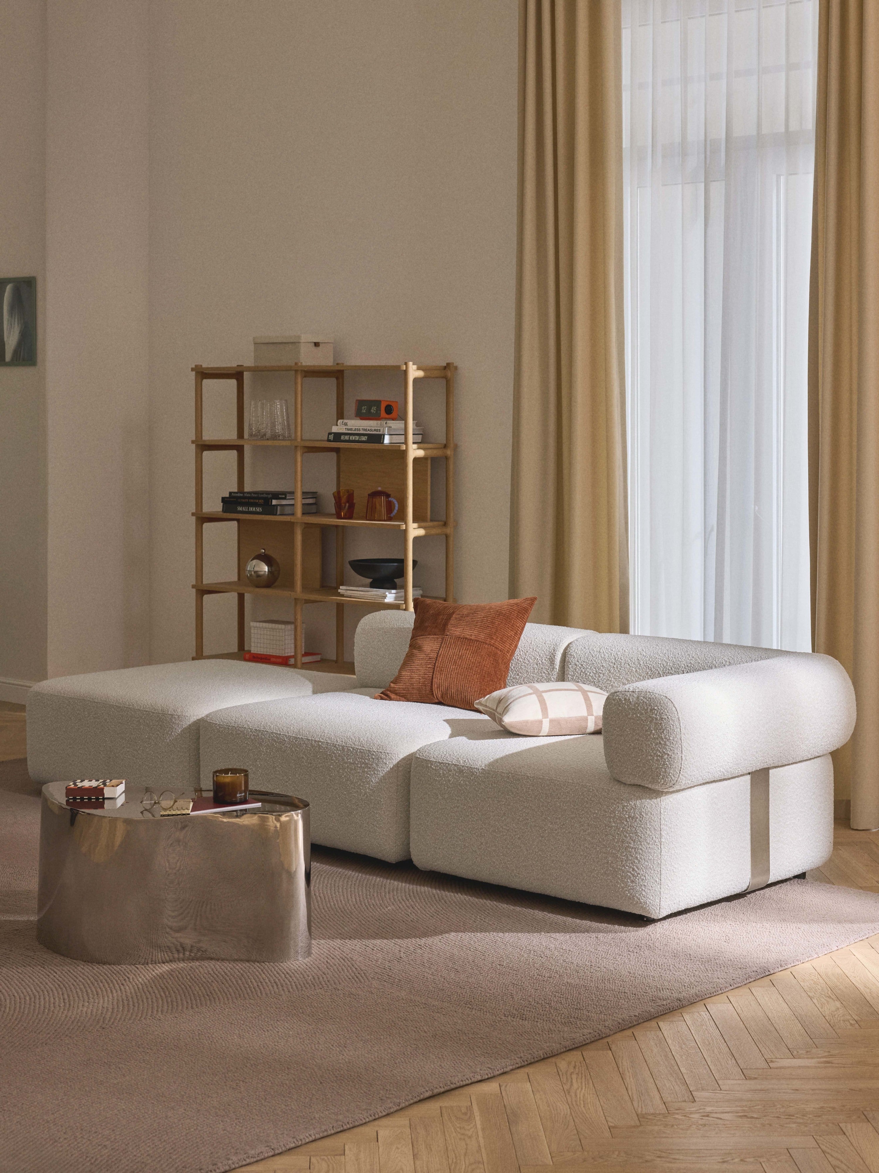 Bouclé-Sofa-Hocker Anton