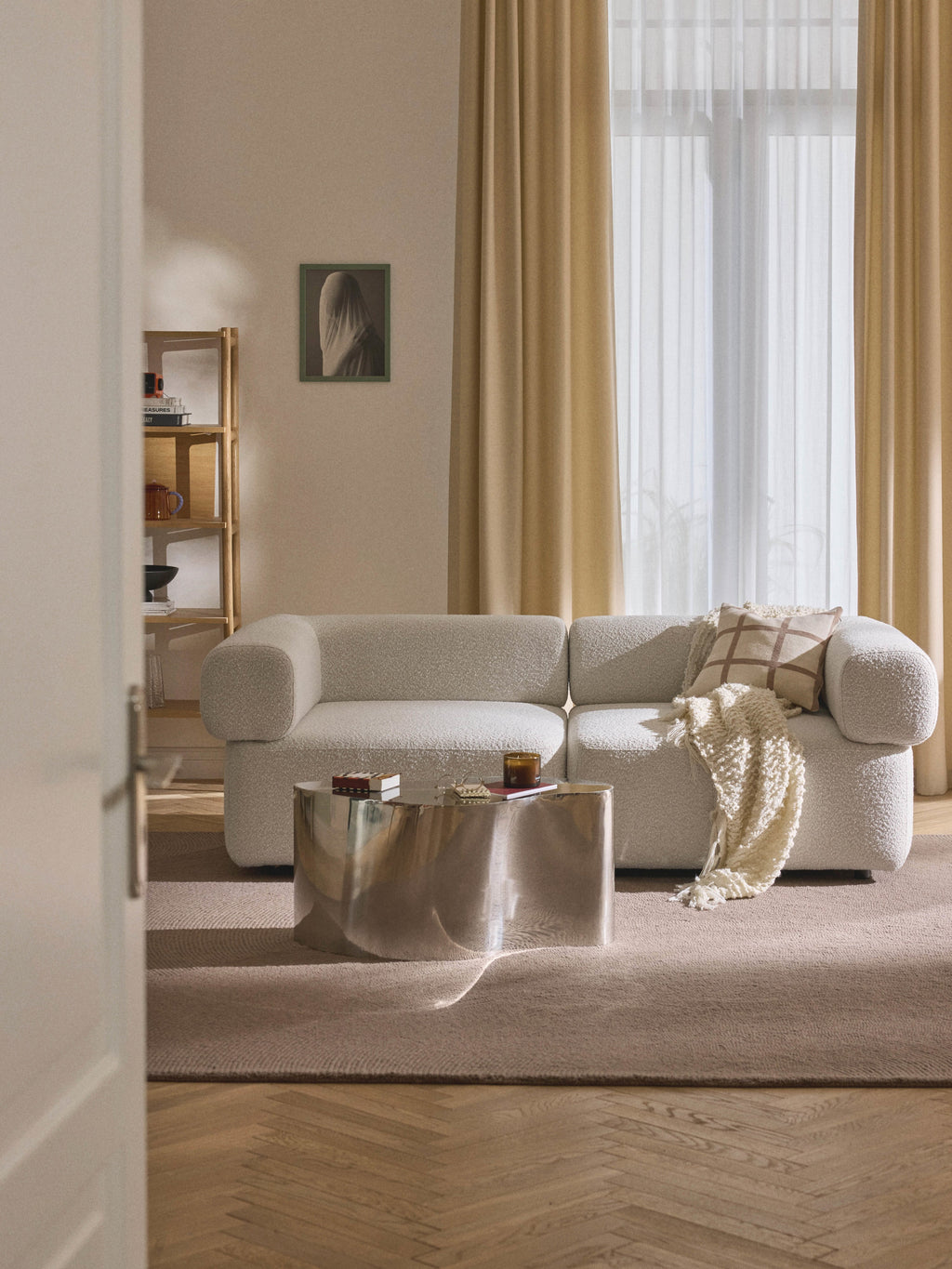 Modulares Bouclé-Sofa Anton (3-Sitzer)