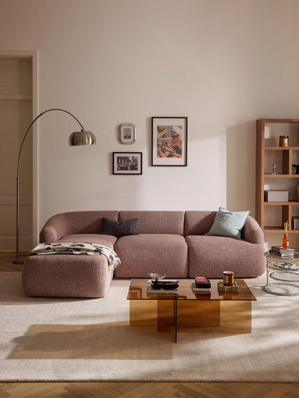 Modulares Bouclé-Ecksofa Sofia (3-Sitzer)