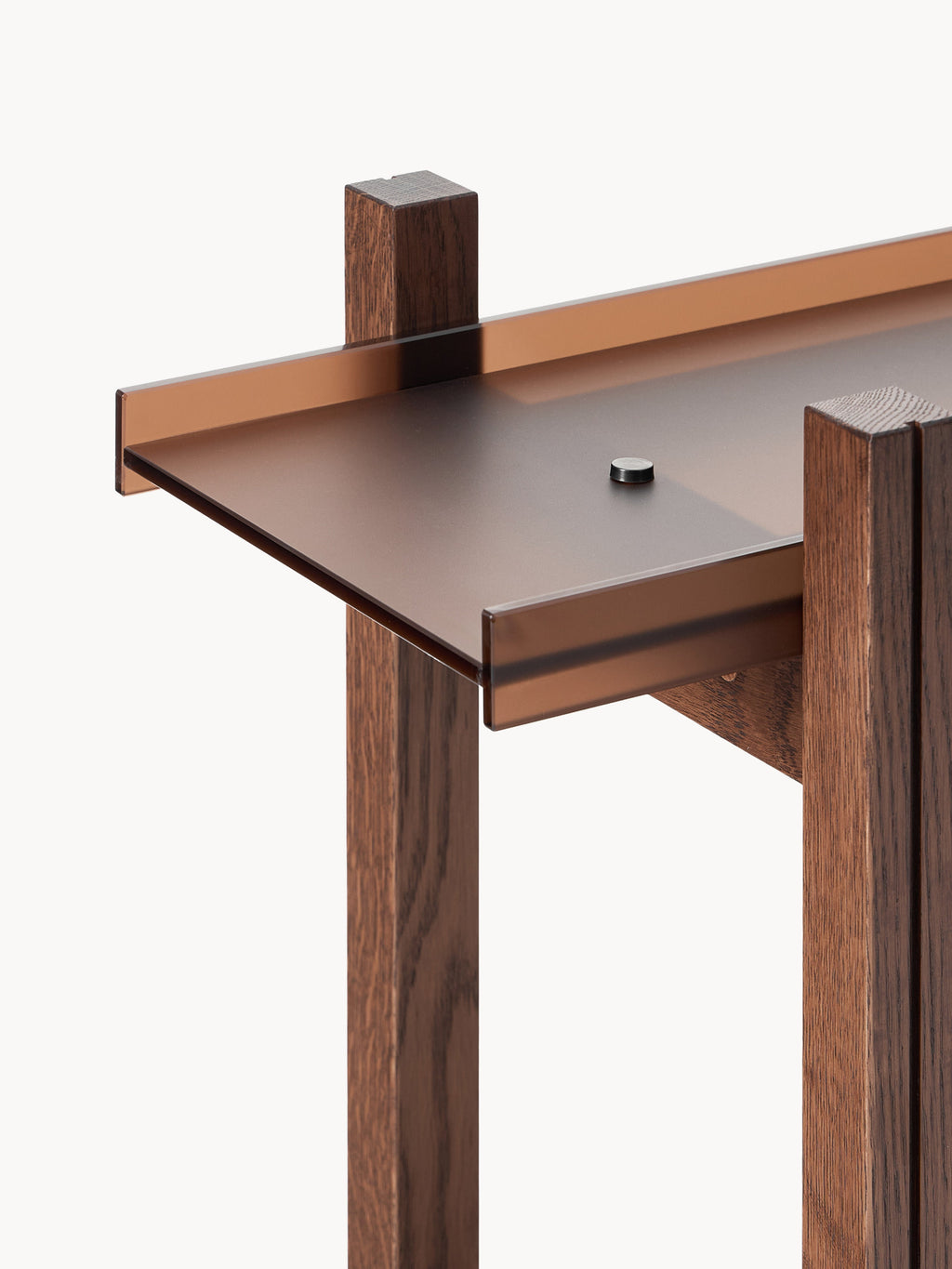 Holz-Regal Alex, Eichenholz & Glas