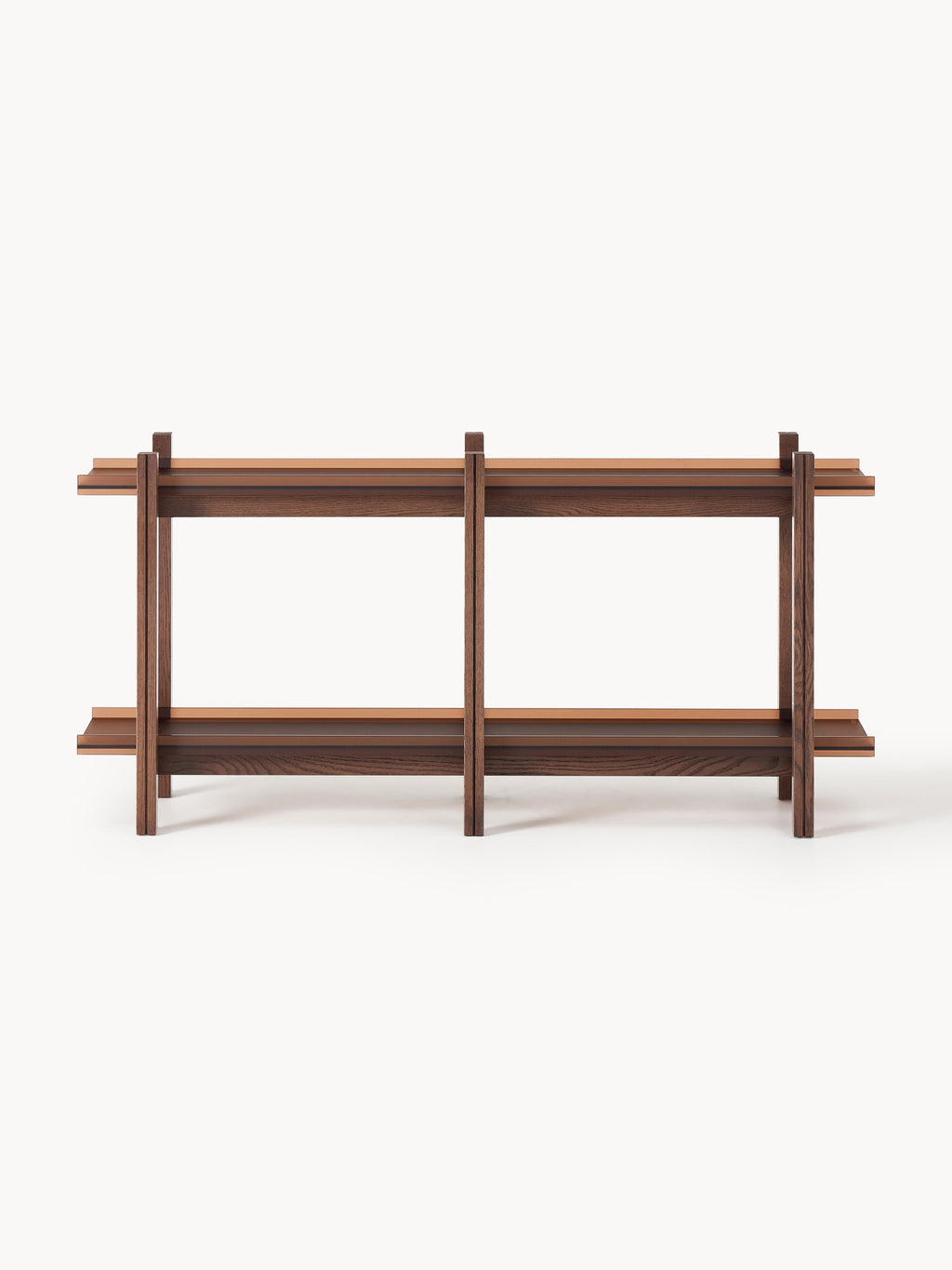 Holz-Regal Alex, Eichenholz & Glas