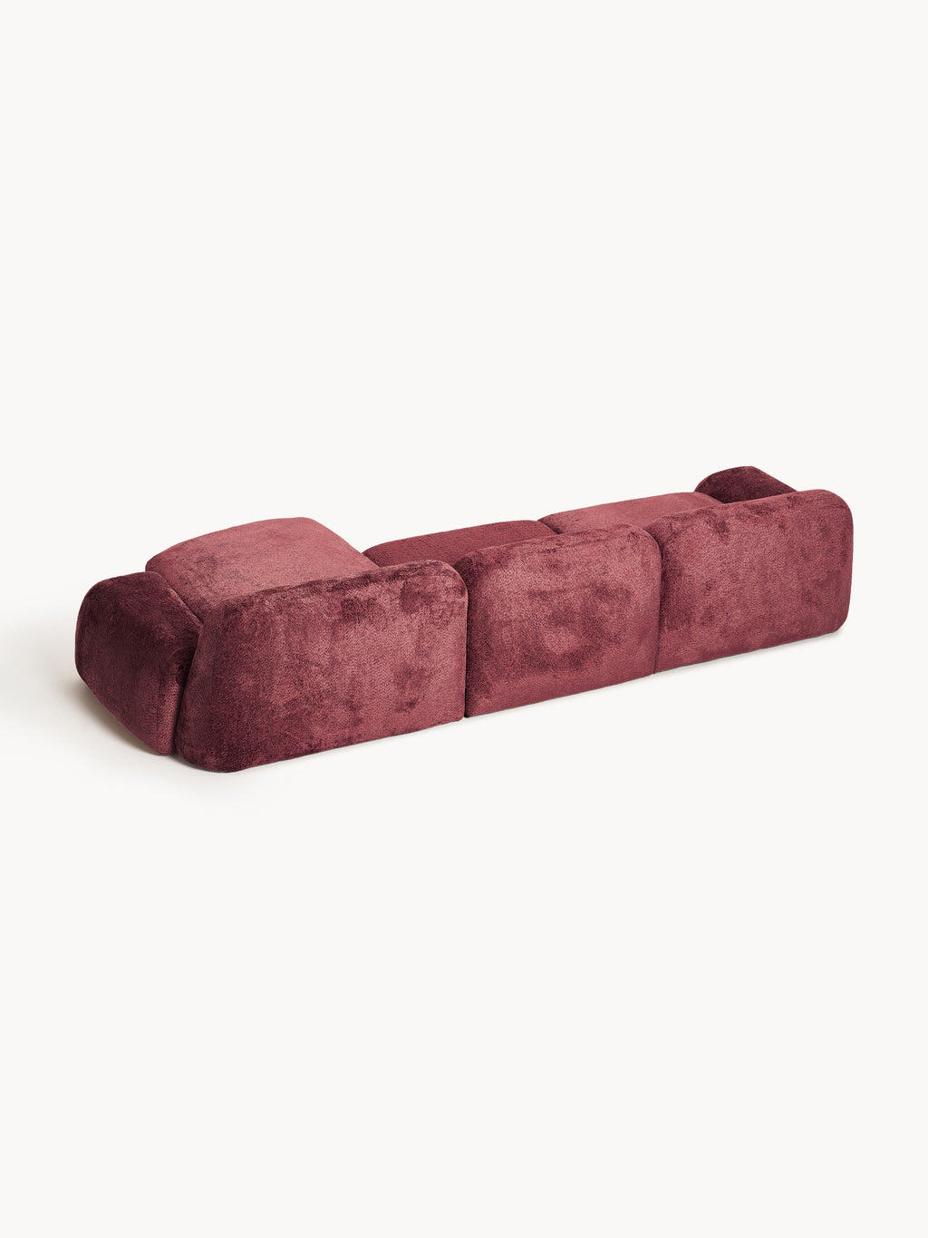 Modulares Teddy-Bouclé-Ecksofa Wolke (4-Sitzer)