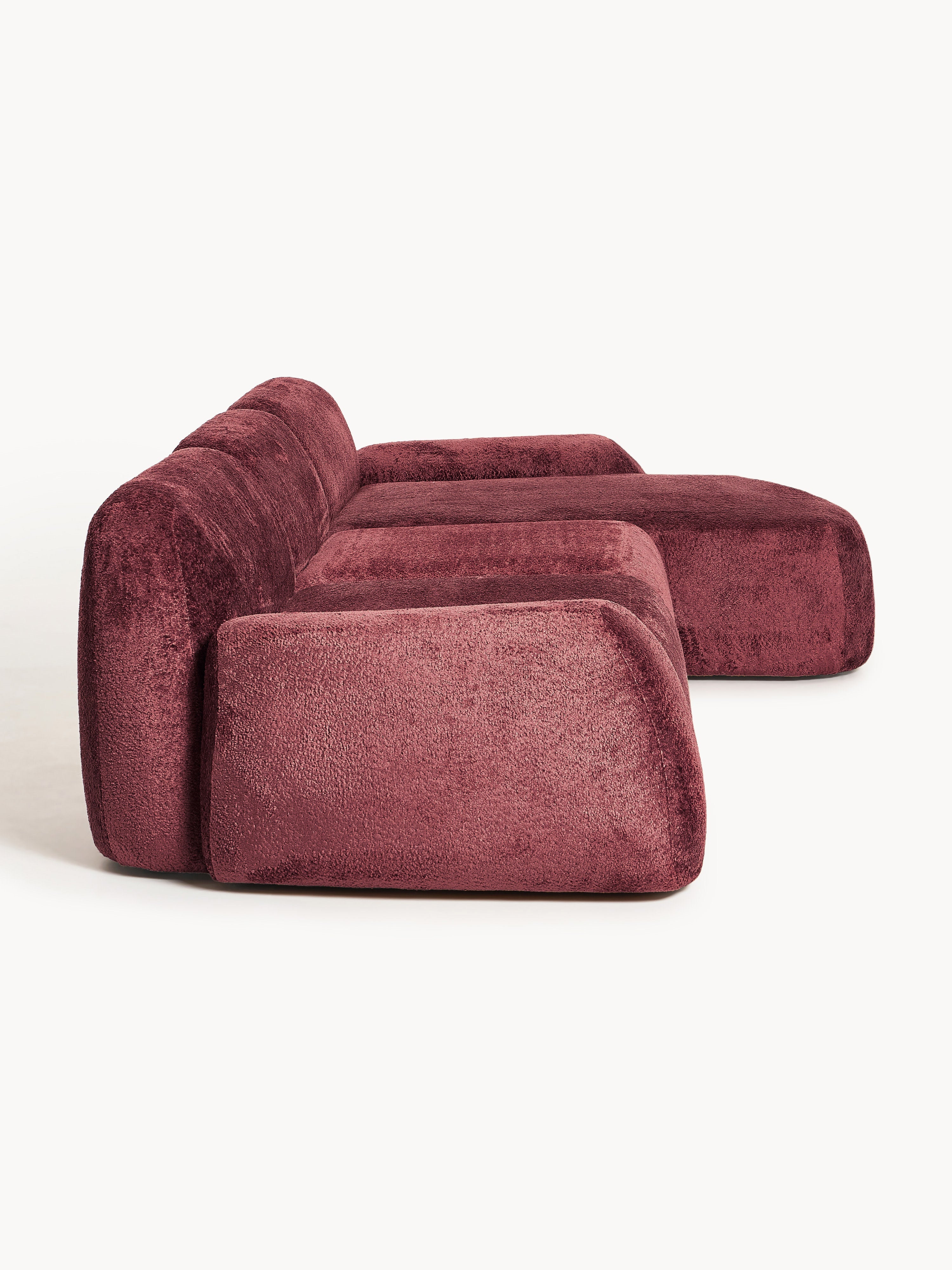 Modulares Teddy-Bouclé-Ecksofa Wolke (4-Sitzer)