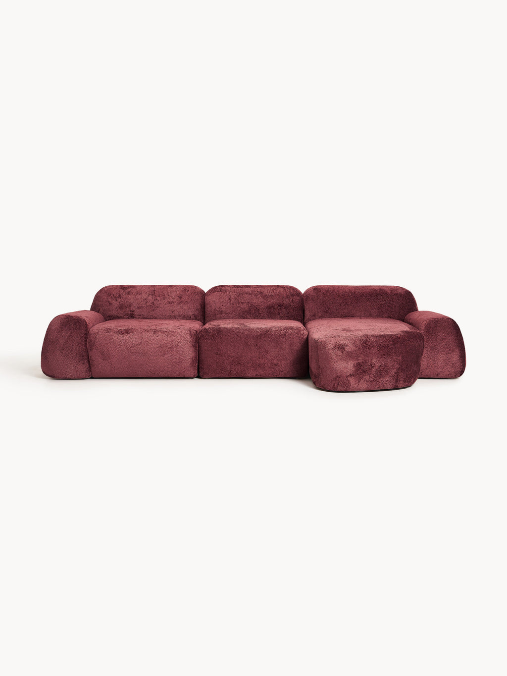 Galeriebild 1 - Modulares Teddy-Bouclé-Ecksofa Wolke (4-Sitzer)