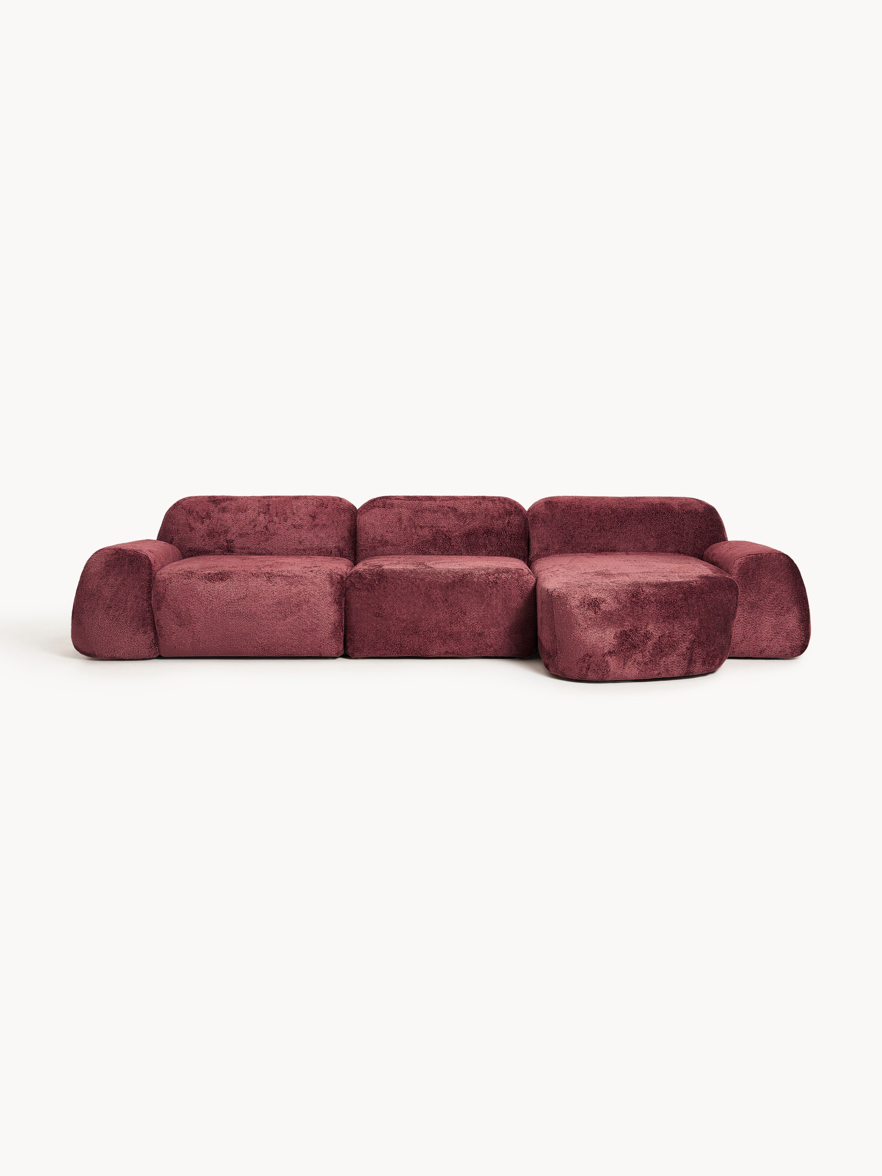 Galeriebild 1 - Modulares Teddy-Bouclé-Ecksofa Wolke (4-Sitzer)