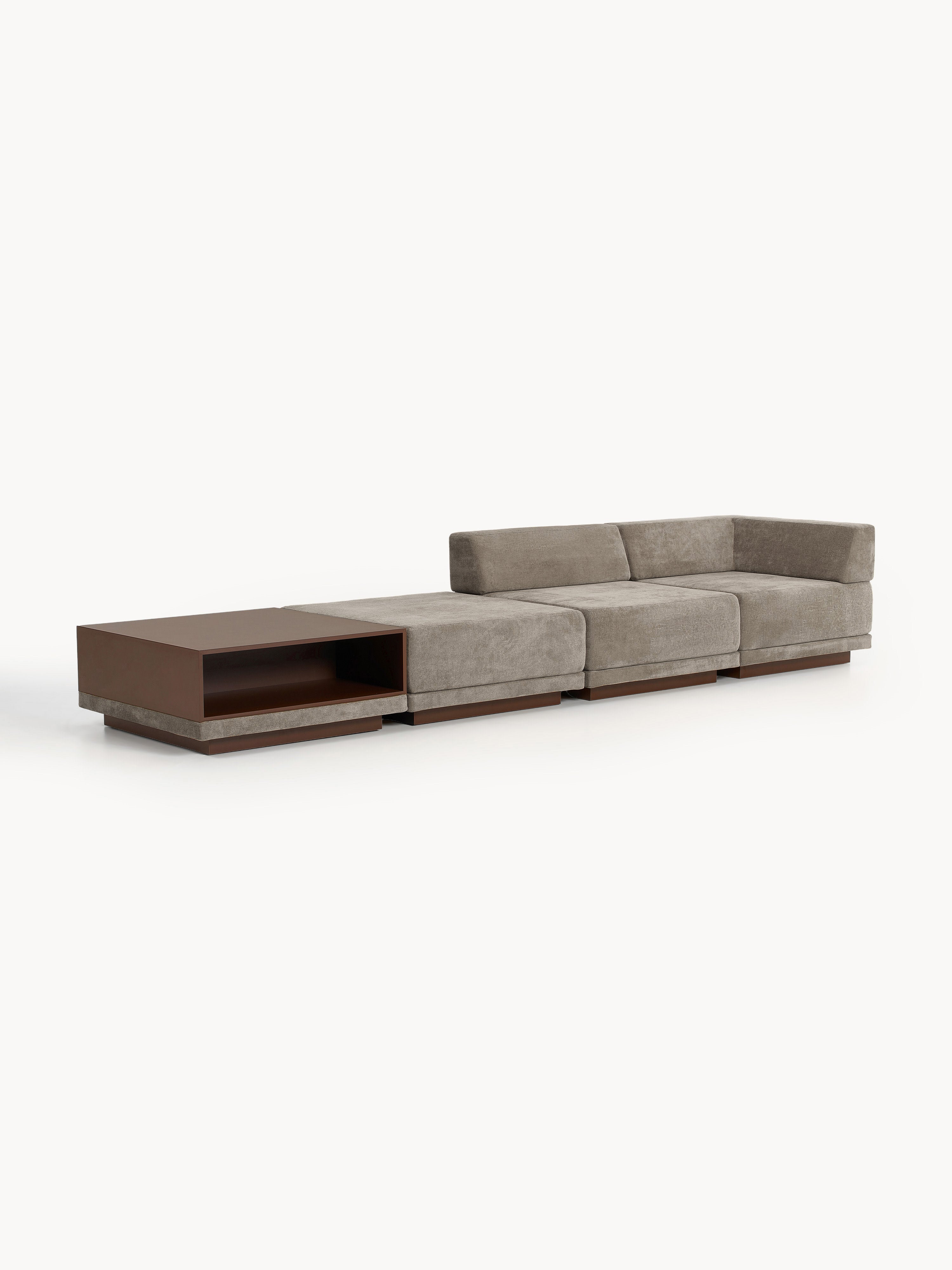 Modulares Sofa Colin (4-Sitzer) mit Couchtisch & Ottomane