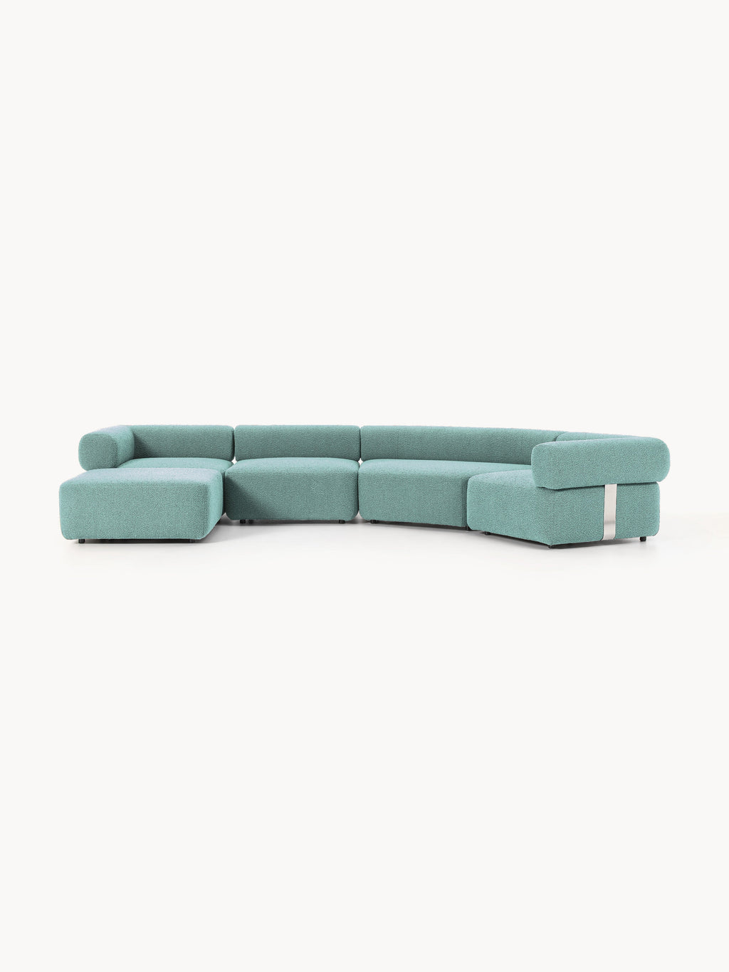 Galeriebild 1 - Großes modulares Bouclé-Sofa Anton mit Hocker (links/rechts)