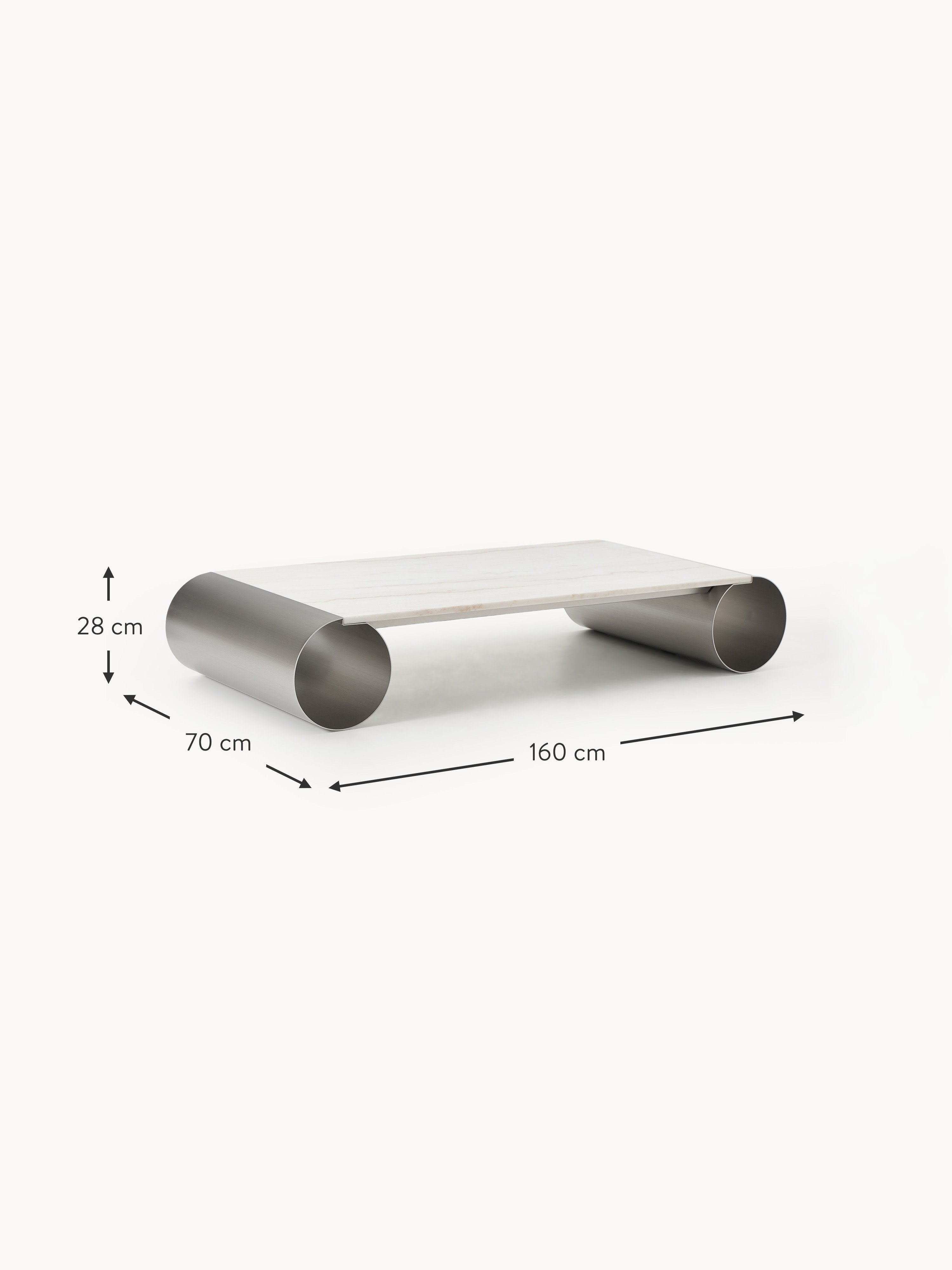 XL-Couchtisch Blaze mit Marmorplatte, B 160 cm