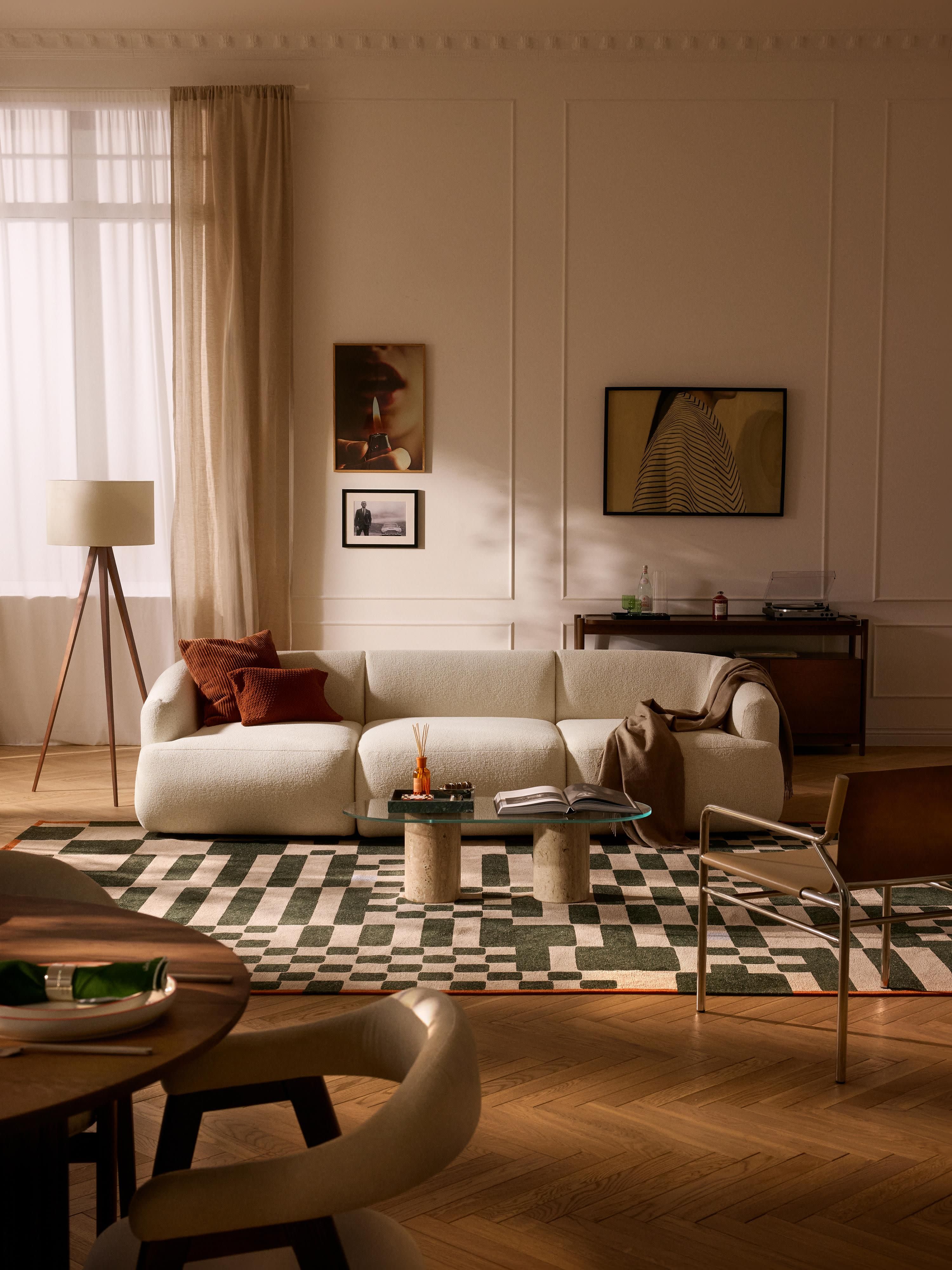 Modulares Bouclé-Sofa Sofia (3-Sitzer)