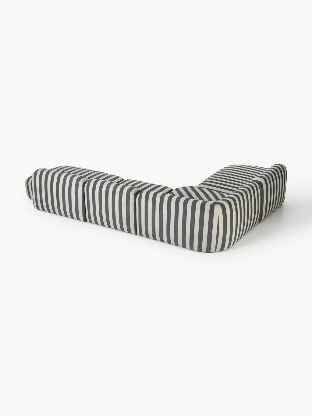Modulares Gestreiftes XL-Ecksofa Wolke mit Chaiselongue