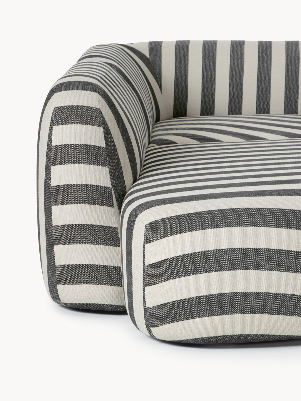 Modulares Gestreiftes XL-Ecksofa Wolke mit Chaiselongue