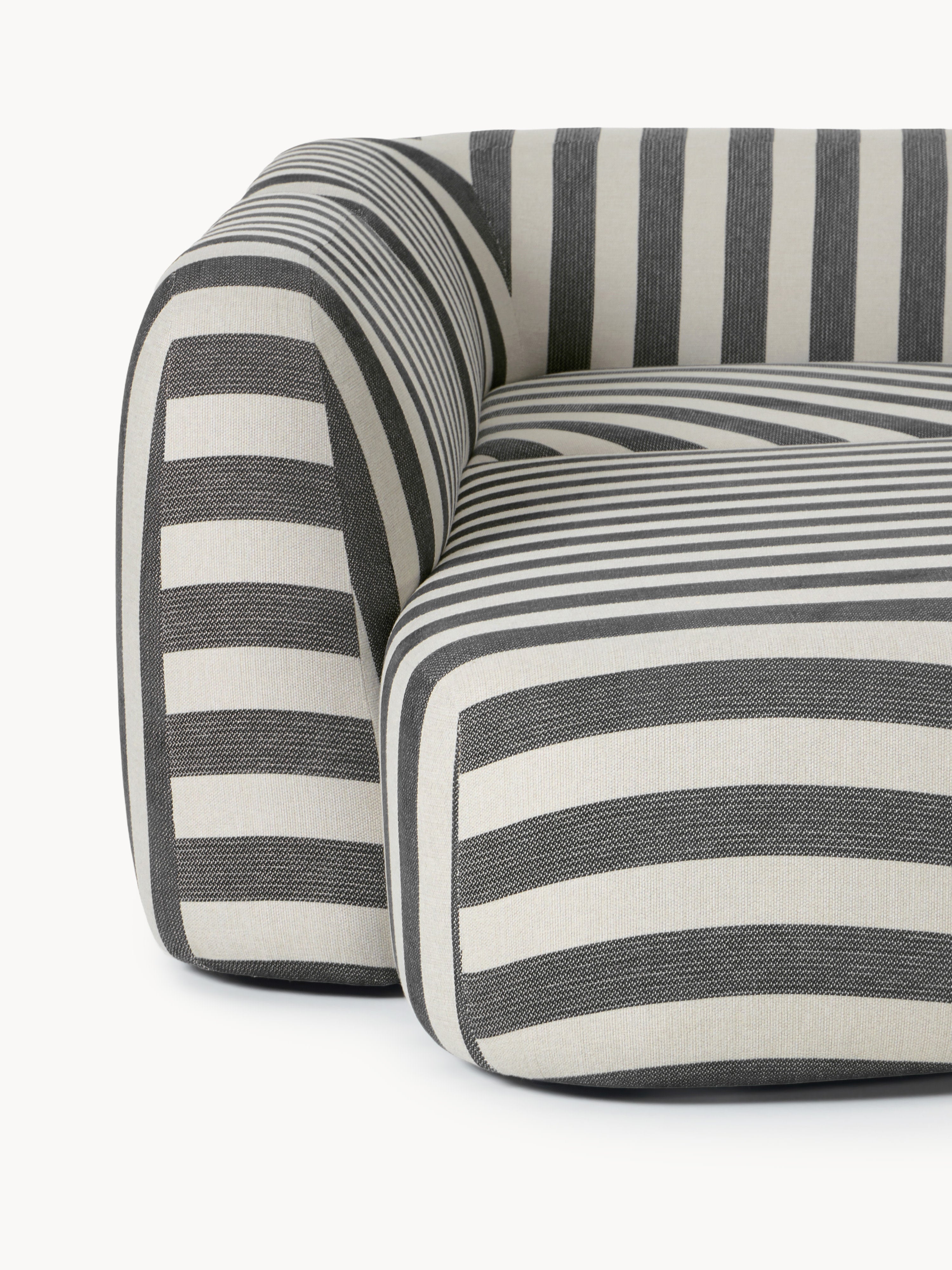 Modulares Gestreiftes XL-Ecksofa Wolke mit Chaiselongue