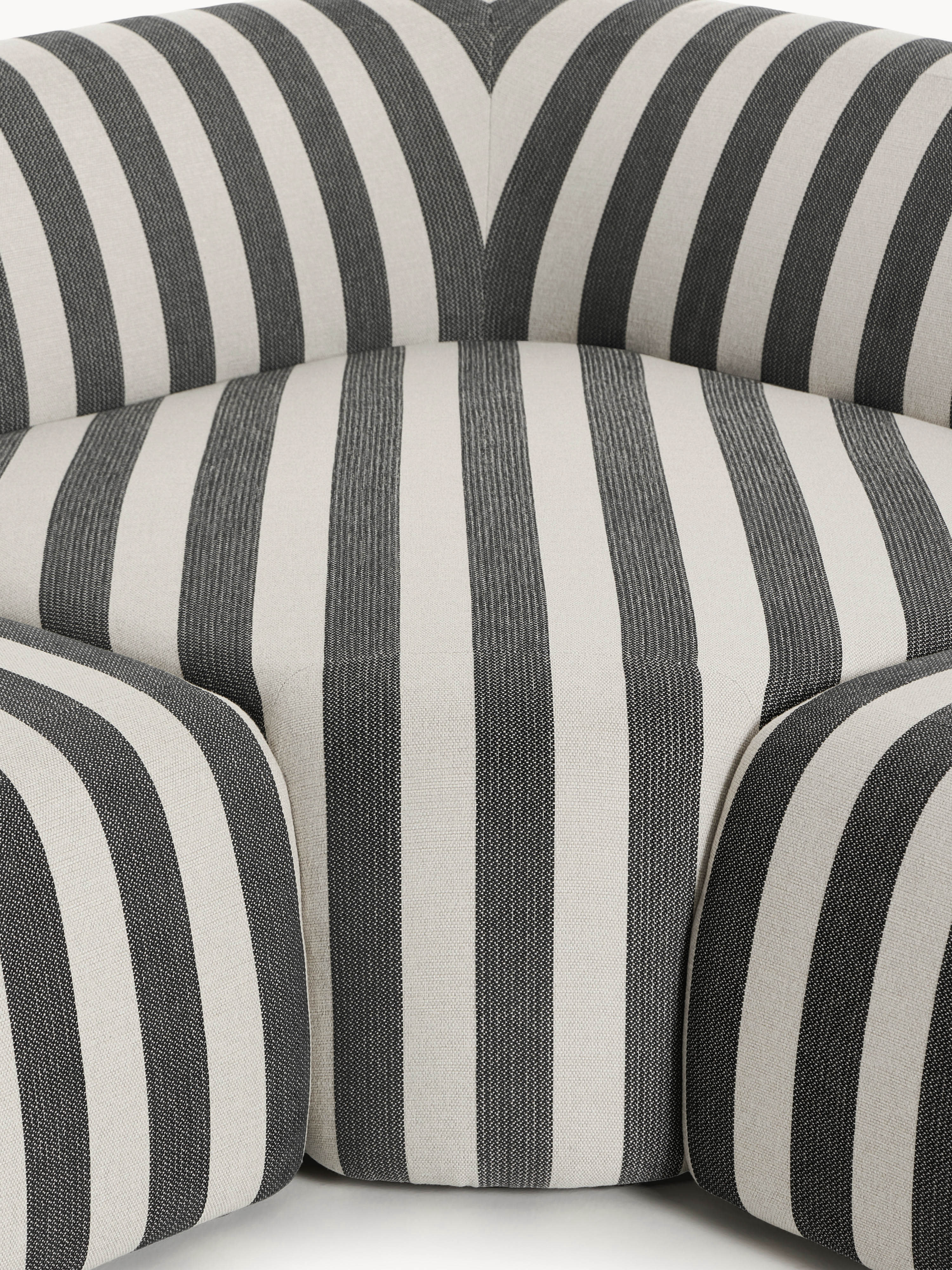 Modulares Gestreiftes XL-Ecksofa Wolke mit Chaiselongue