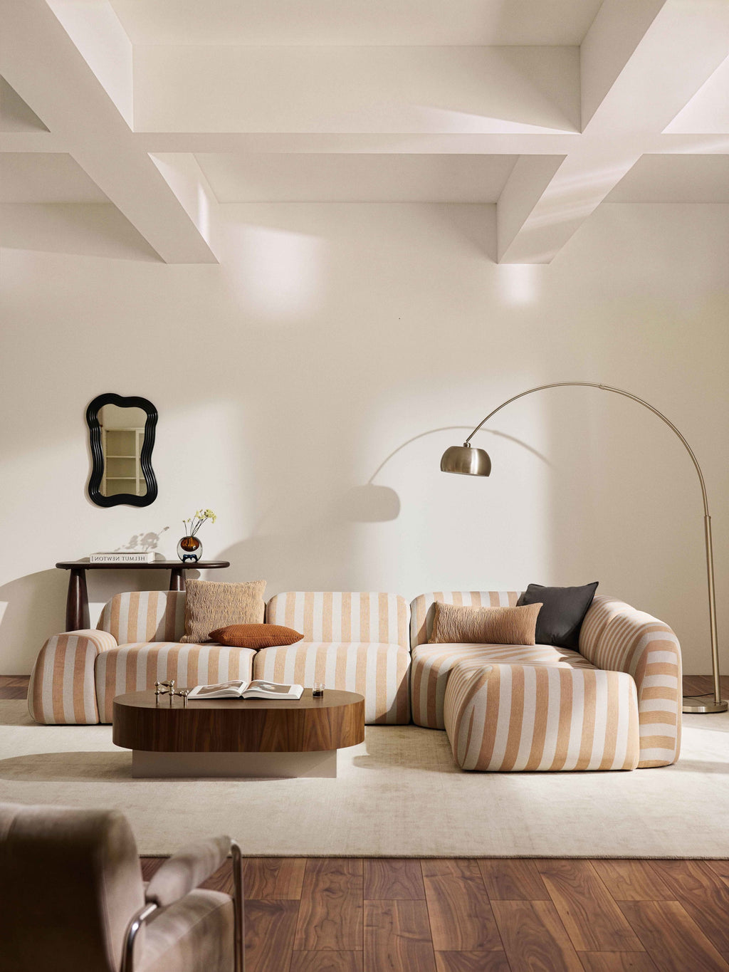 Modulares Gestreiftes Ecksofa Wolke (4-Sitzer)