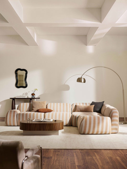 Modulares Gestreiftes Ecksofa Wolke (4-Sitzer)